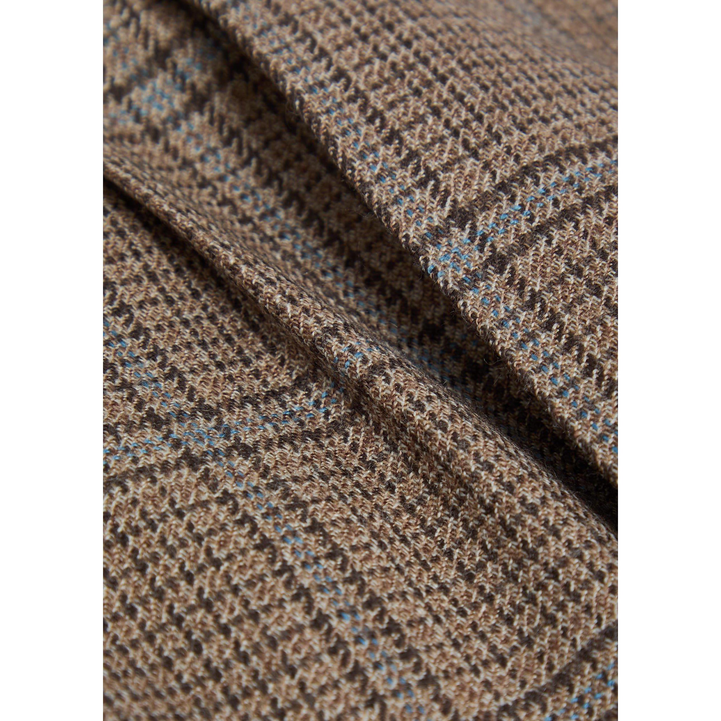 BEIGE - Blaze Milano - Women's Saona Fox Wool Check Straight Leg Trousers - 4