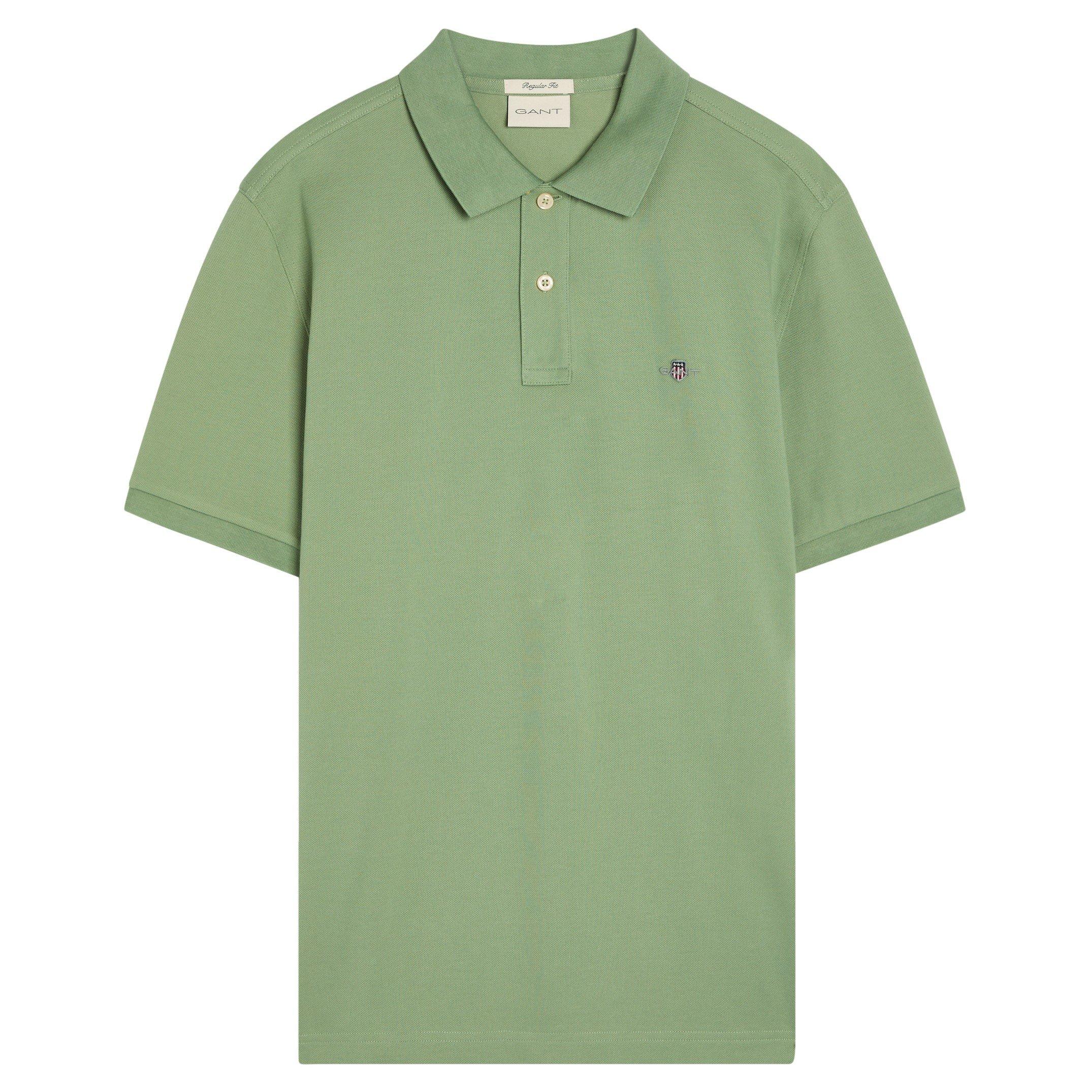 LIGHT GREEN - Gant - GANT SHIELD LOGO POLO SS