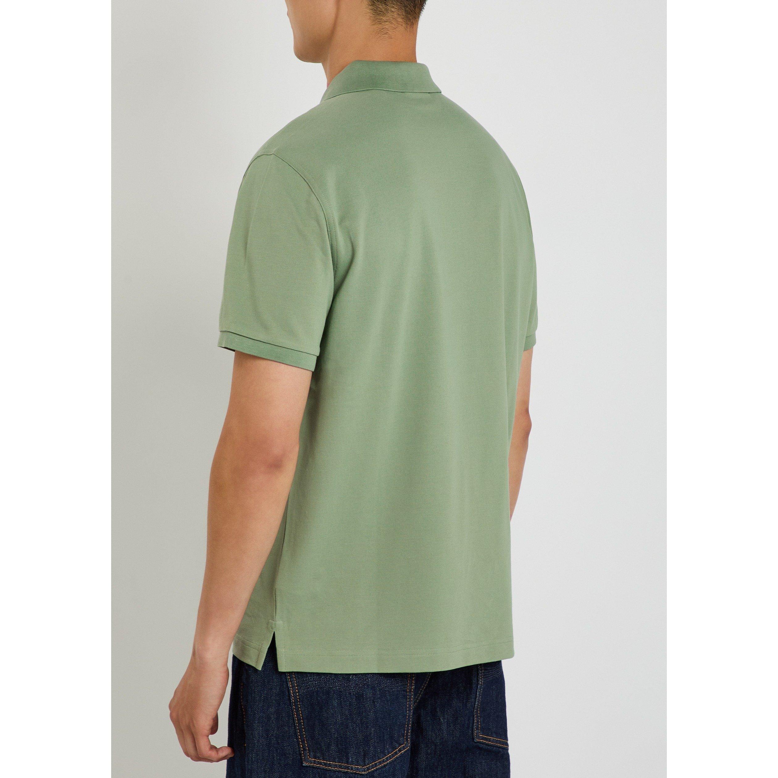 LIGHT GREEN - Gant - Men's Shield Logo Cotton Short-Sleeve Polo Shirt - 3