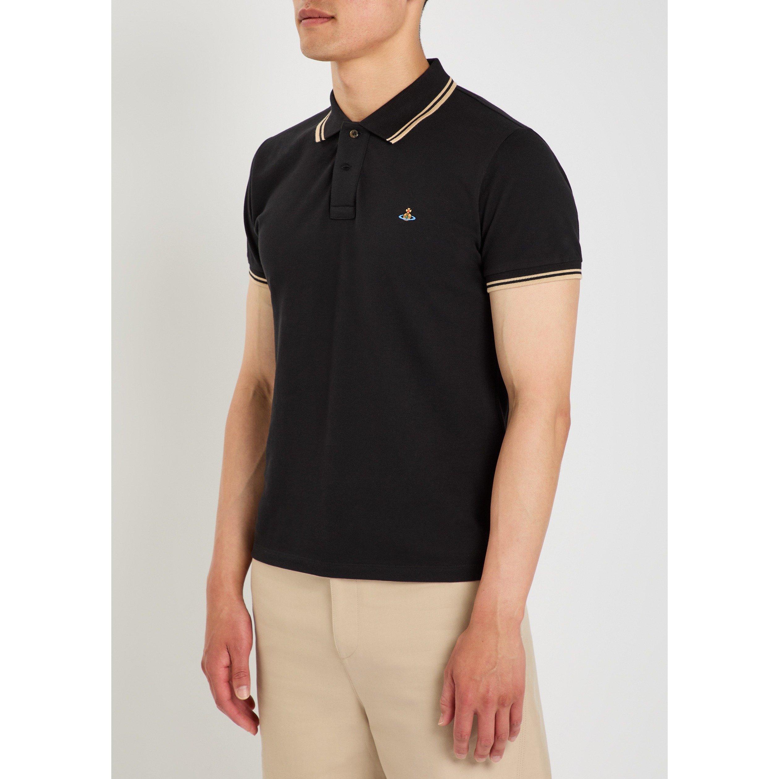 BLACK - Vivienne Westwood - Men's Cotton Short-Sleeve Polo Shirt - 2