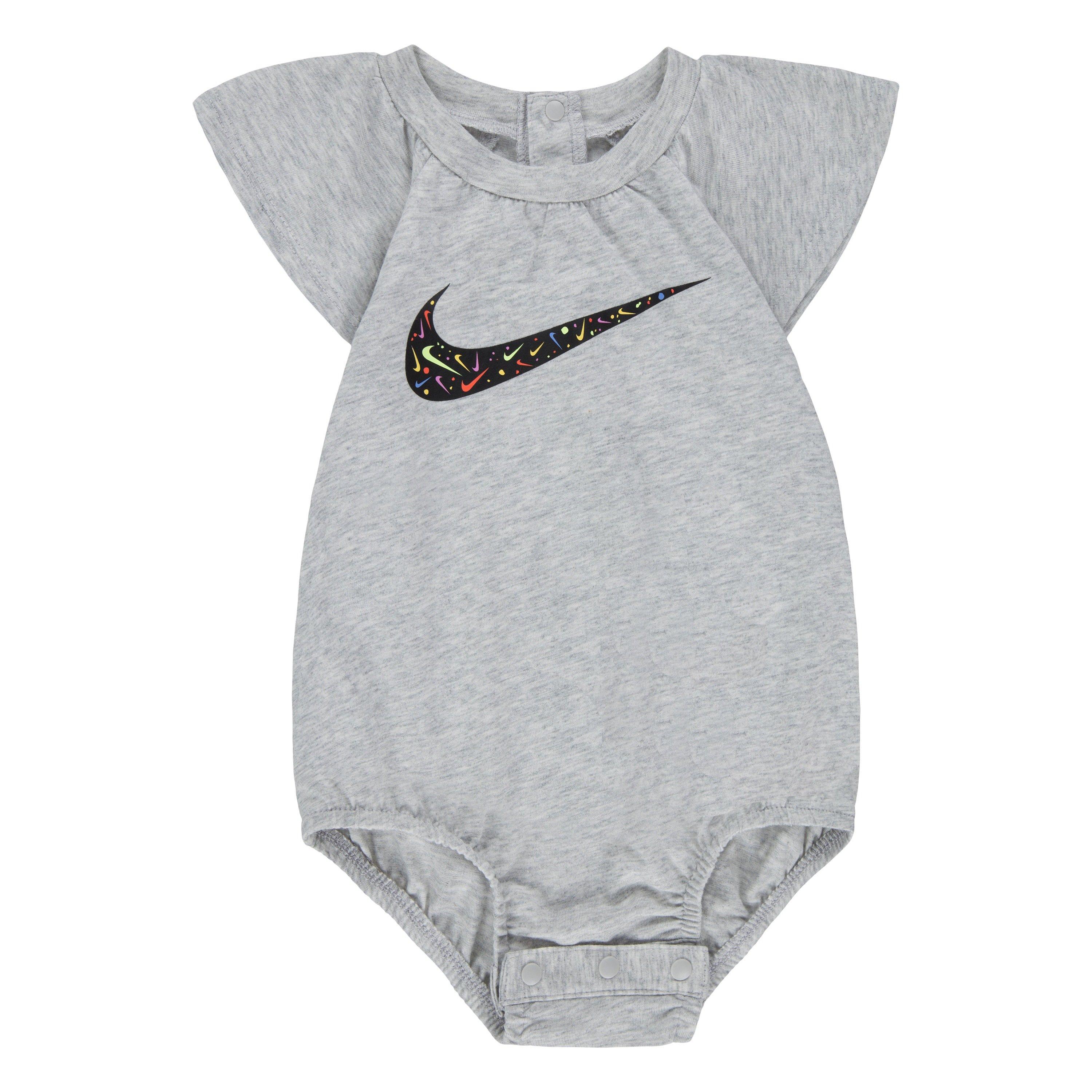 Grå Heather - Nike - Swoosh Popper Romper Babies - 1