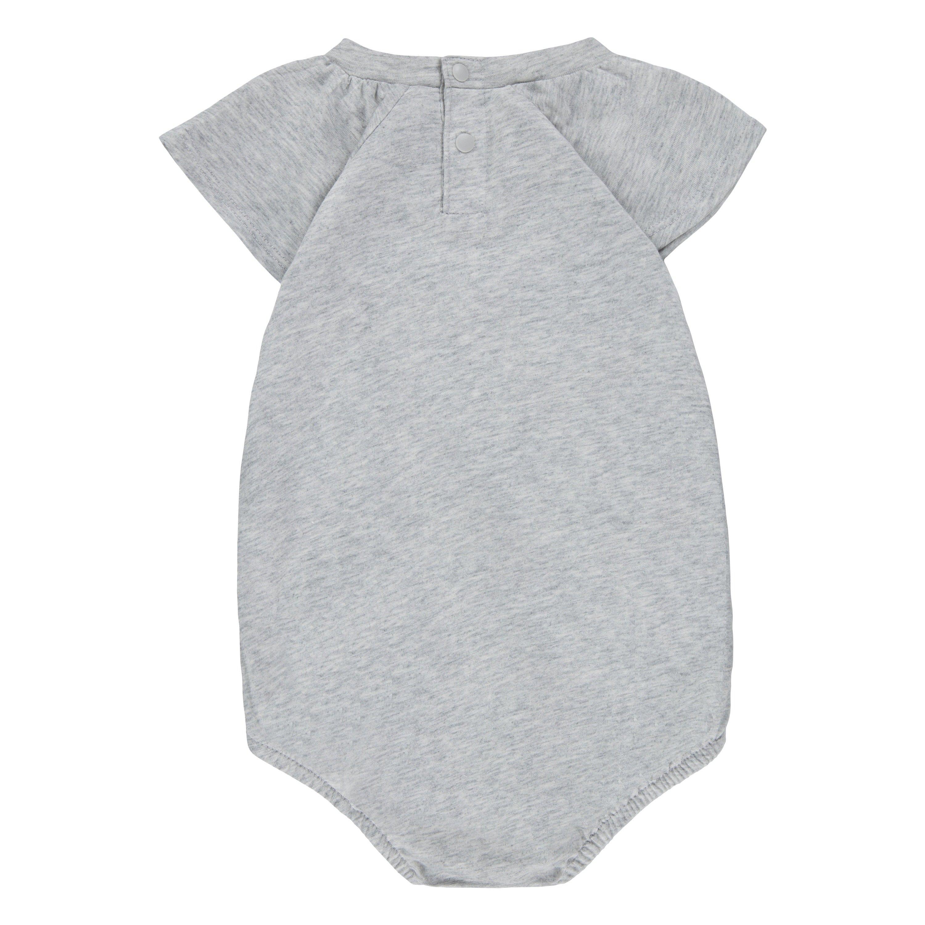 Grå Heather - Nike - Swoosh Popper Romper Babies - 2