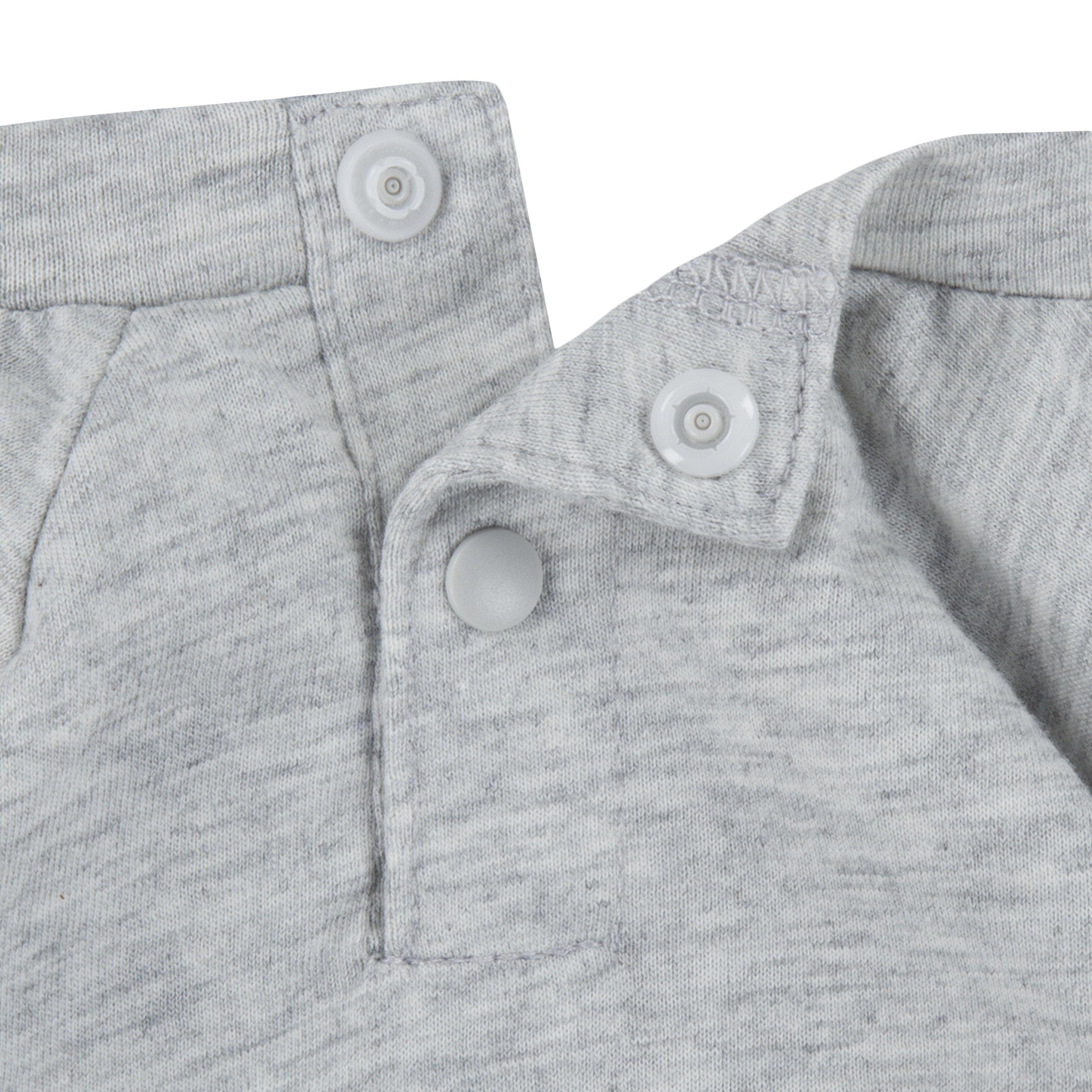 Grå Heather - Nike - Swoosh Popper Romper Babies - 3