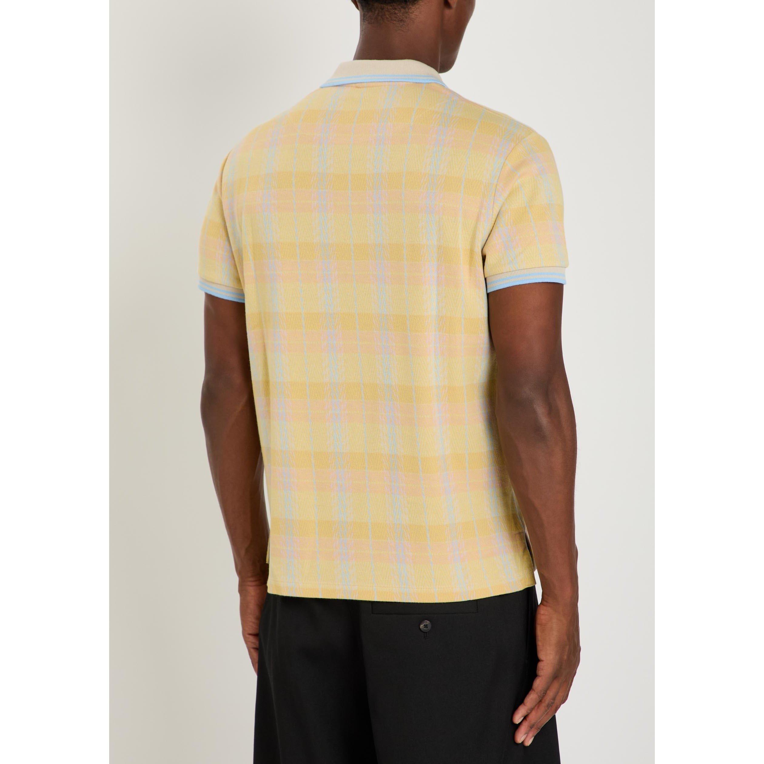 YELLOW AND OTHE - Vivienne Westwood - Men's Herringbone Cotton Short-Sleeve Polo Shirt - 3