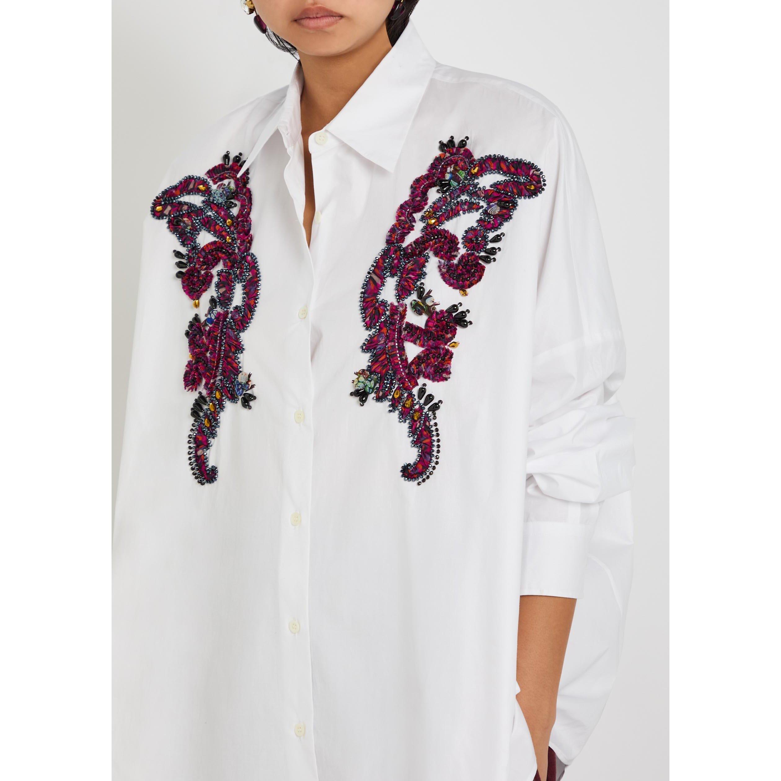 WHITE AND OTHER - Dries Van Noten - 00830-CASIA EMB 4433 W.W.SHIRT - 4