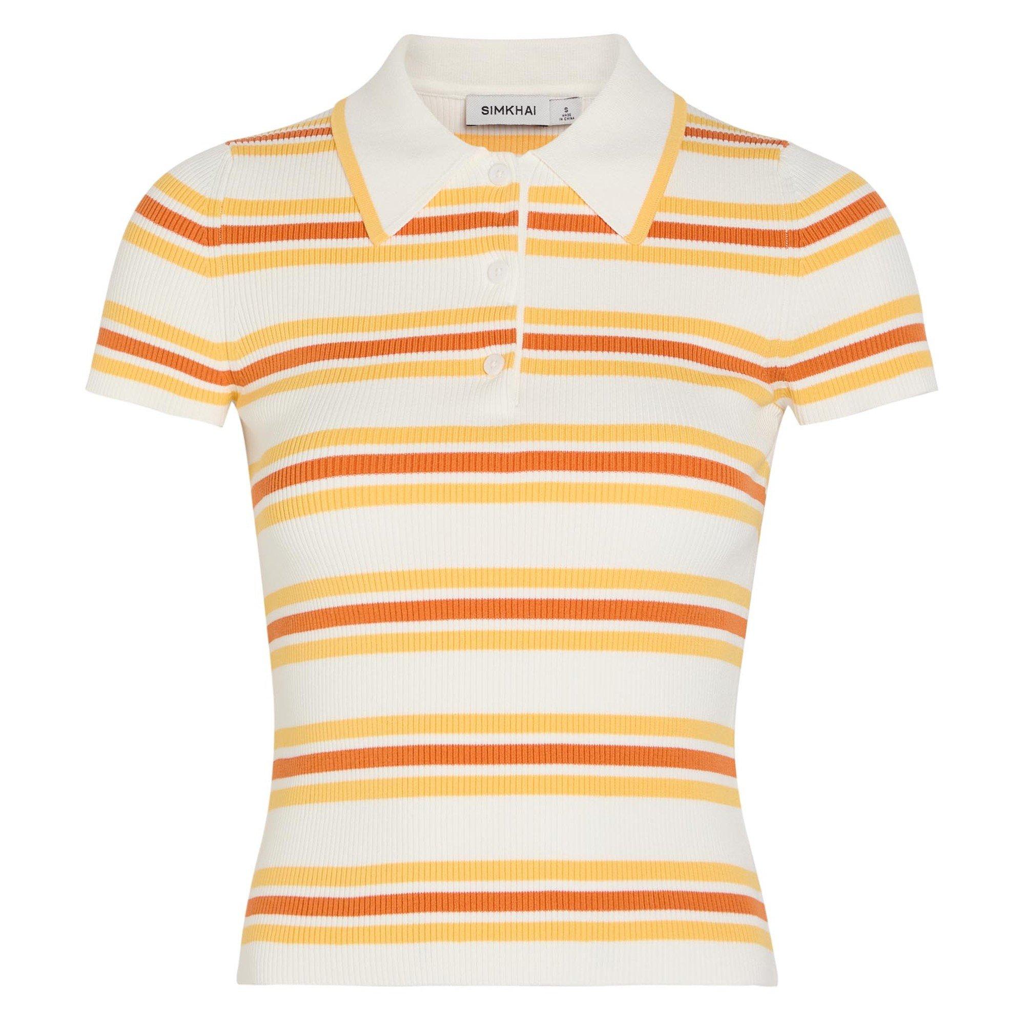 YELLOW AND OTHE - Jonathan Simkhai - T LUKA STRIPED COTTON POLO