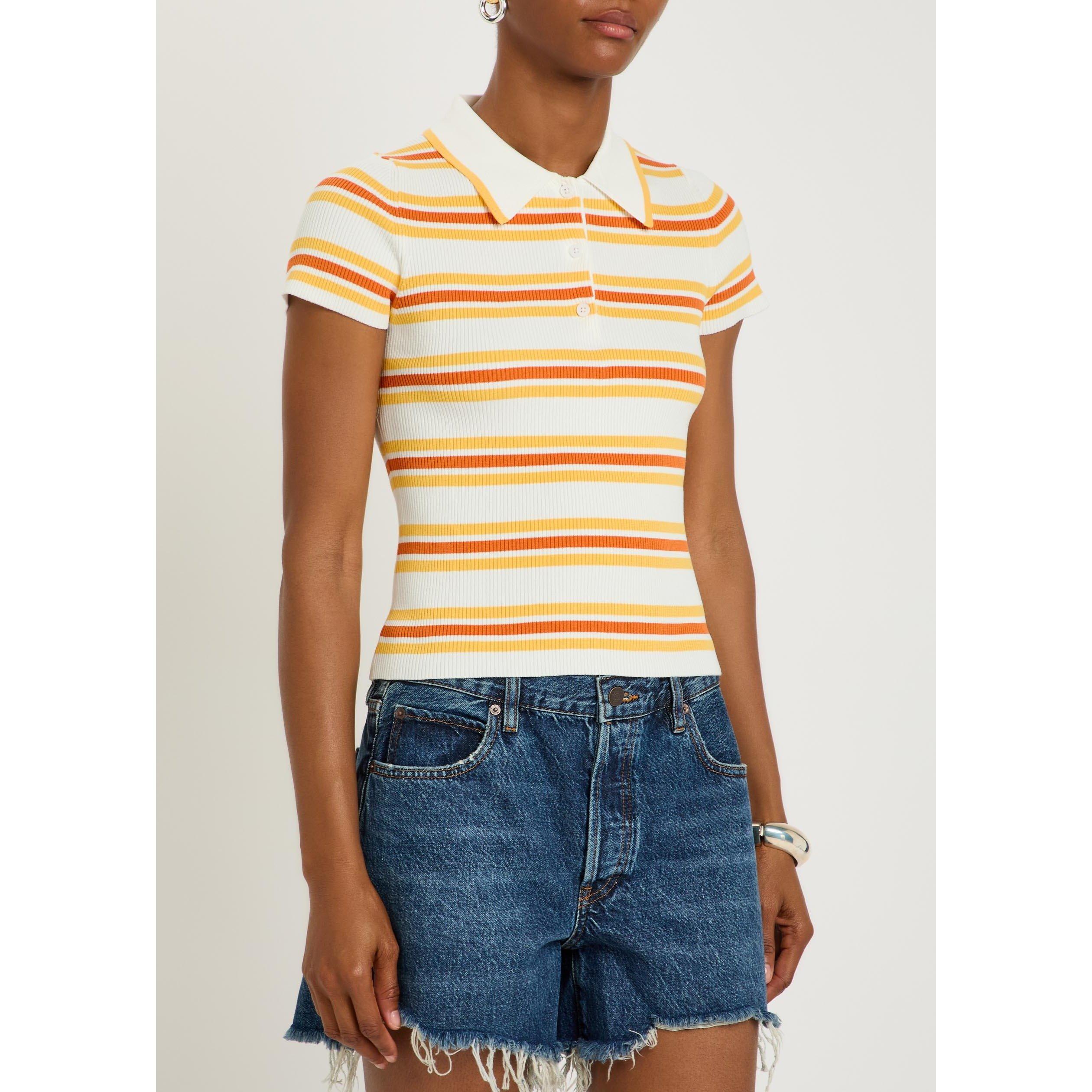 YELLOW AND OTHE - Jonathan Simkhai - T LUKA STRIPED COTTON POLO - 2
