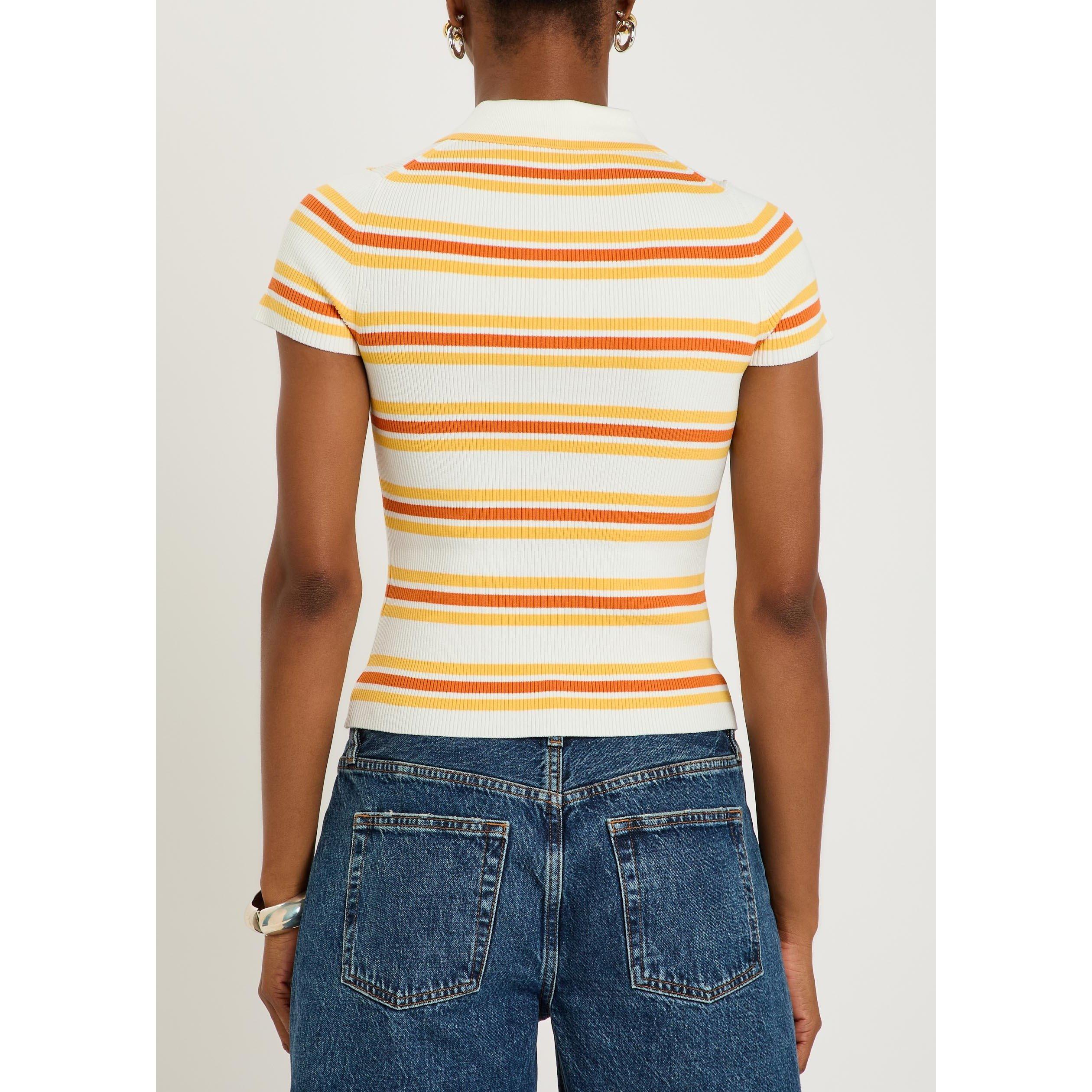 YELLOW AND OTHE - Jonathan Simkhai - T LUKA STRIPED COTTON POLO - 3