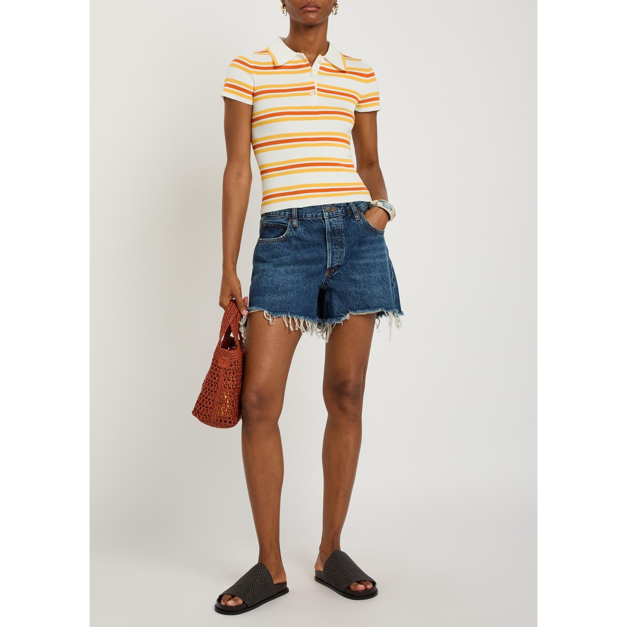 YELLOW AND OTHE - Jonathan Simkhai - T LUKA STRIPED COTTON POLO - 5