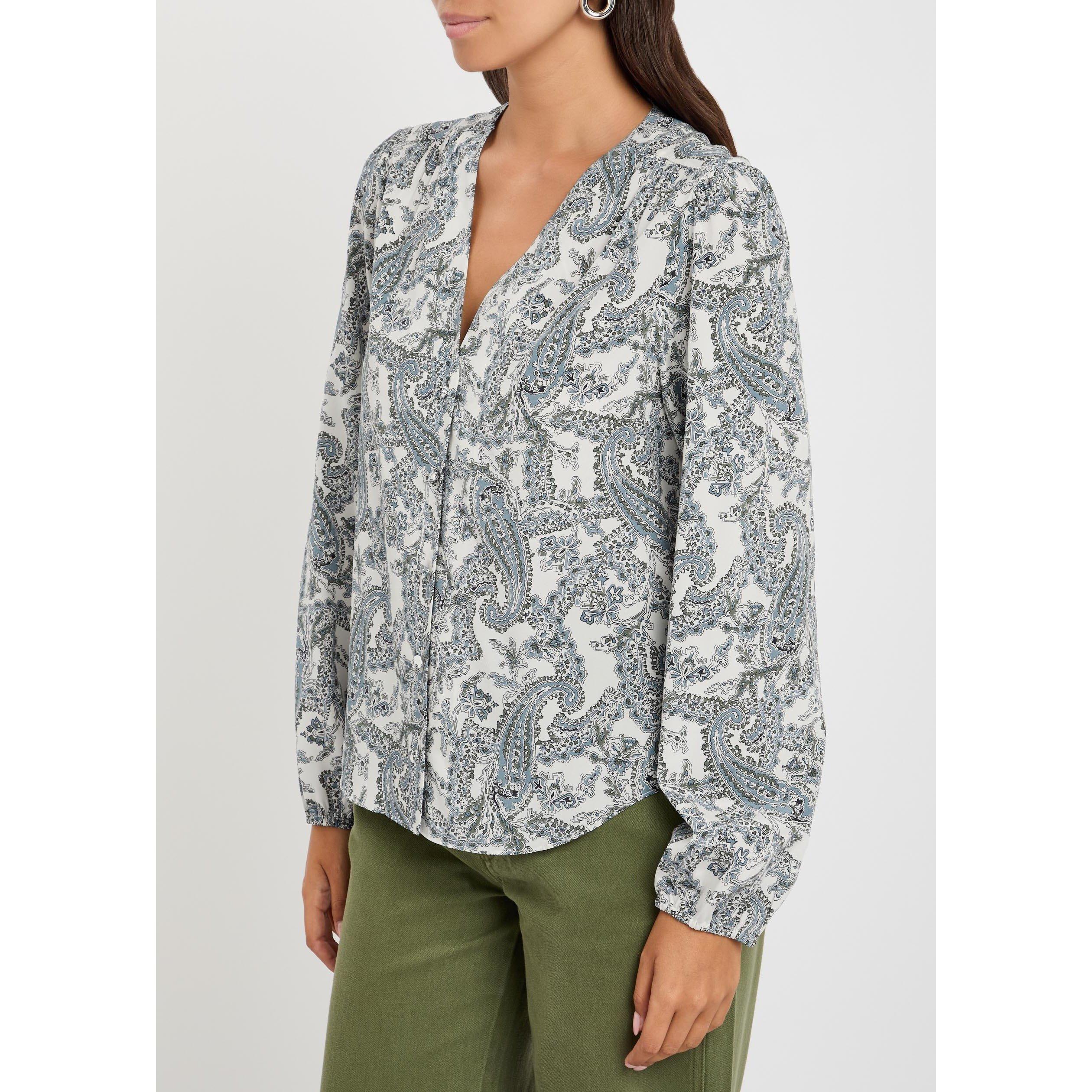 ECRU - Veronica Beard - Women's Farah Silk Long-Sleeve Blouse - 2