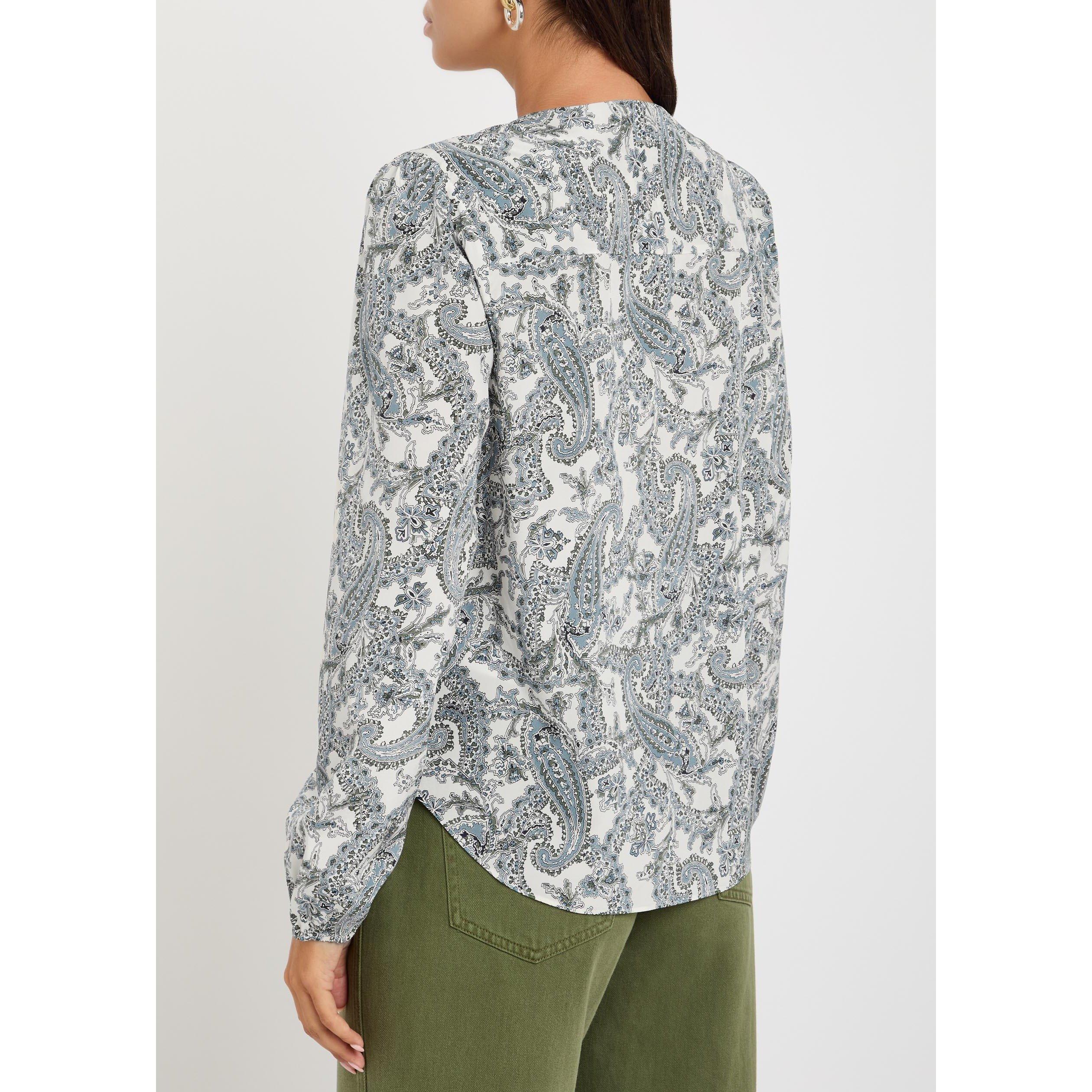 ECRU - Veronica Beard - Women's Farah Silk Long-Sleeve Blouse - 3