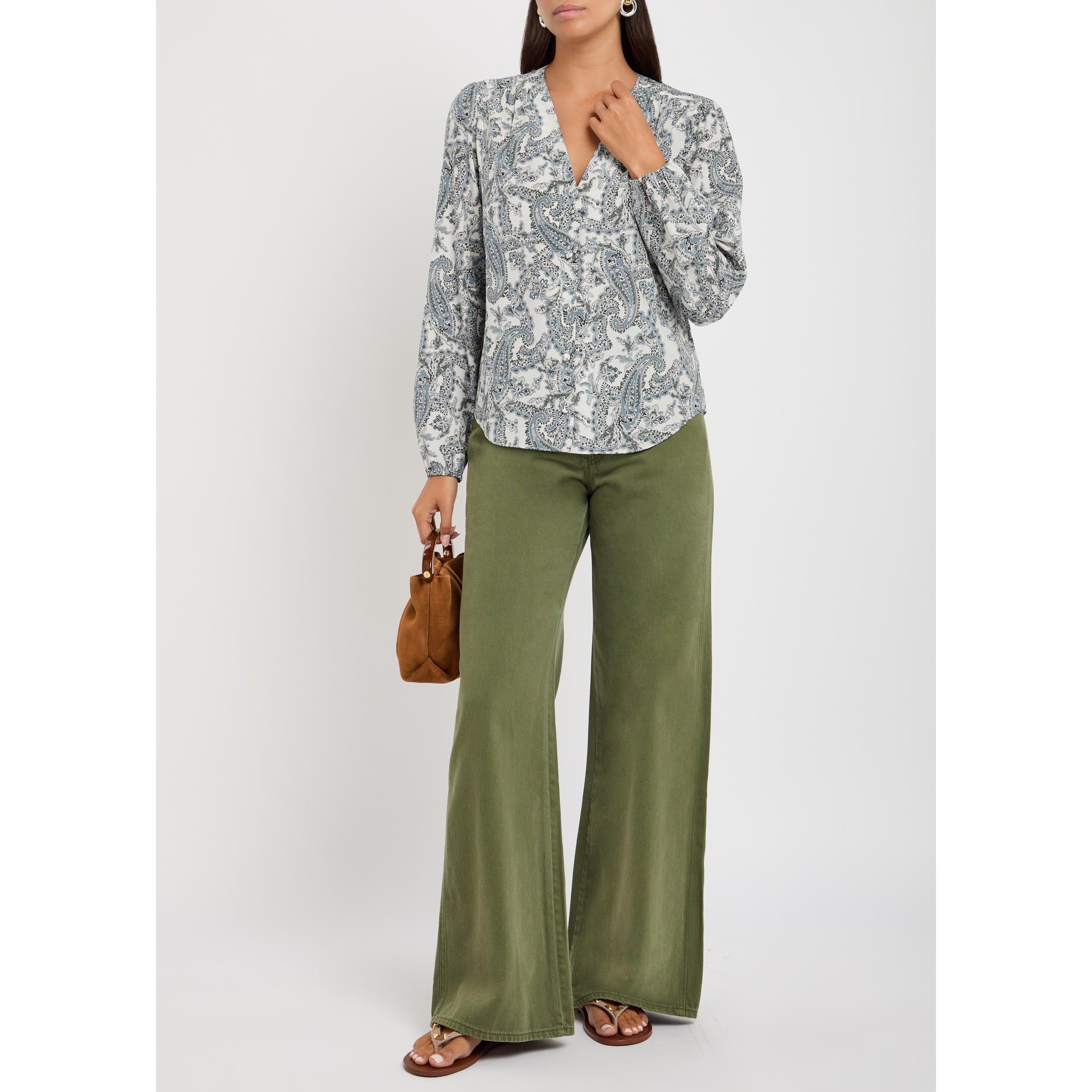 ECRU - Veronica Beard - Women's Farah Silk Long-Sleeve Blouse - 5