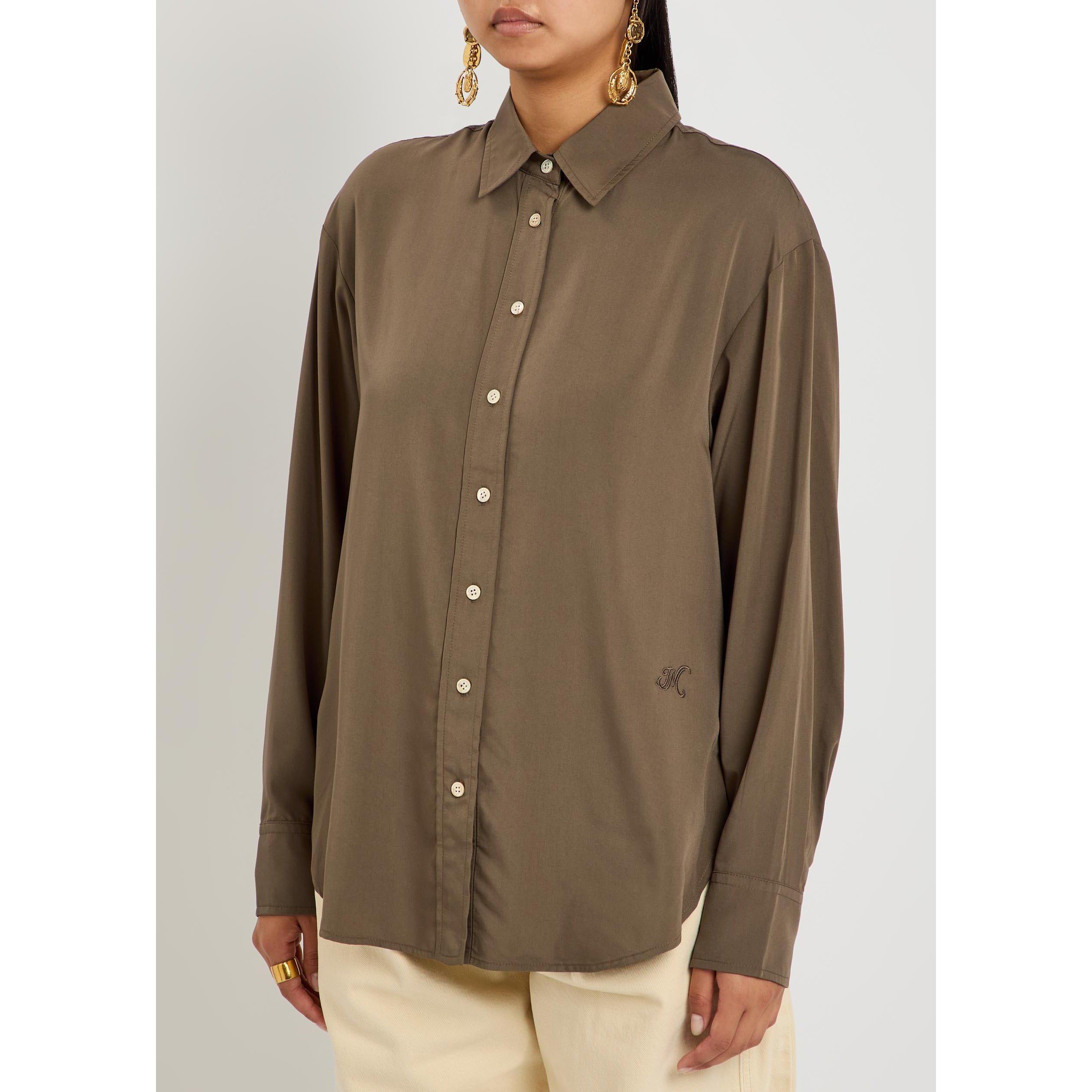 KHAKI - Isabel Marant - Women's Fabriza-GA Modal Oversized-Fit Long-Sleeve Blouse - 2