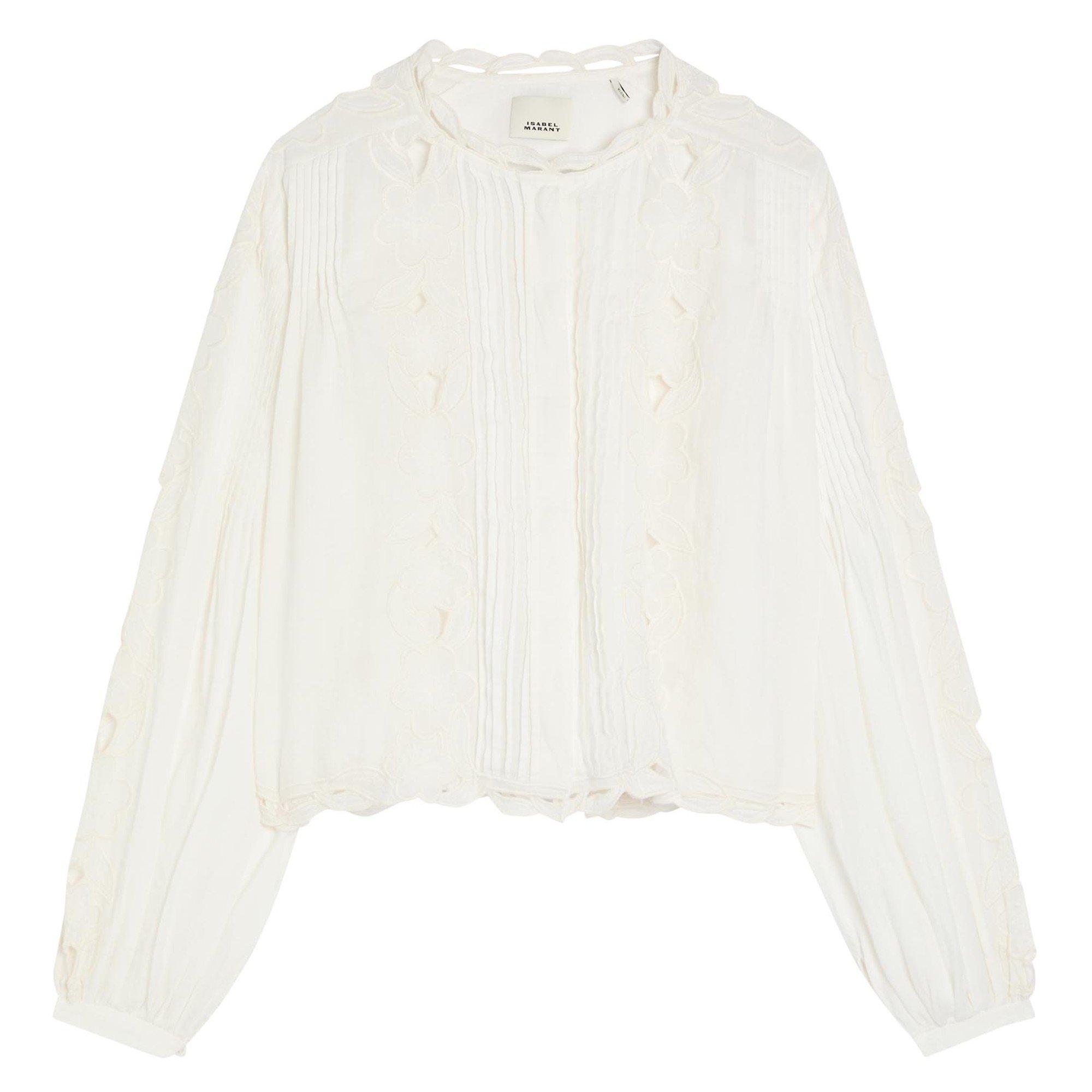WHITE - Isabel Marant - Women's Rubra-Ga Embroidered Ramie Oversized-Fit Blouse - 1