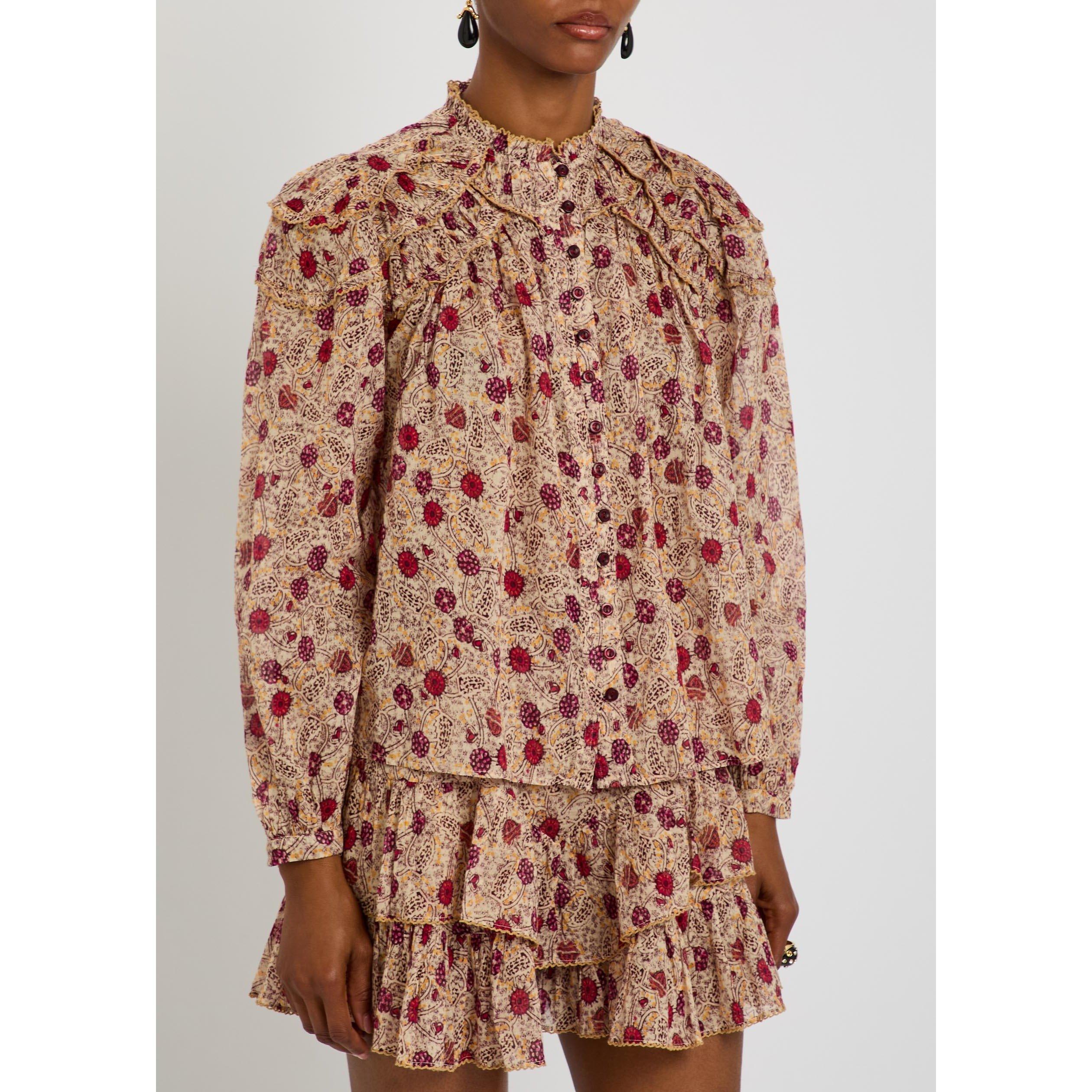 MULTICOLOURED - Marant Etoile - Women's Christa Floral Long-Sleeve Cotton Blouse - 2