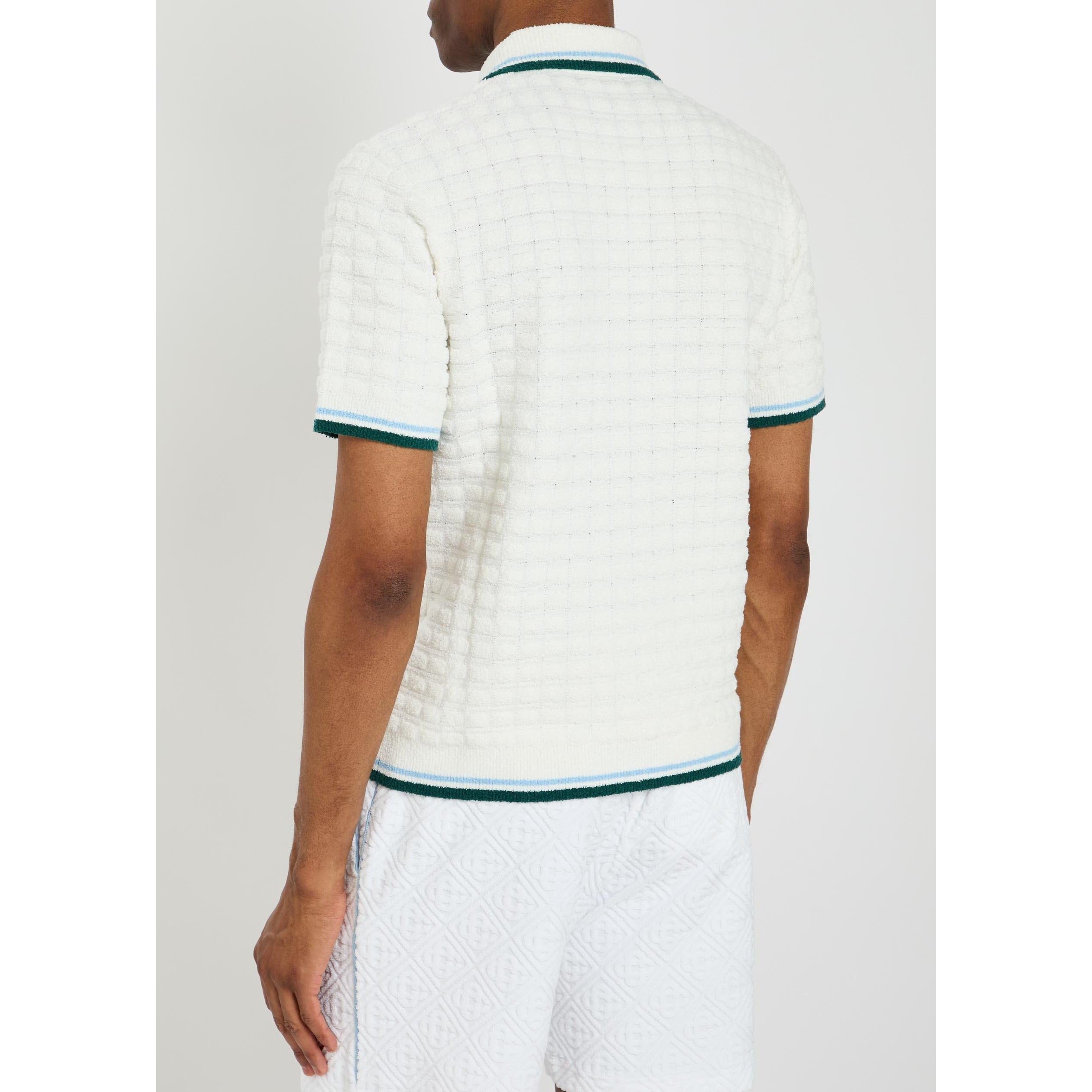 WHITE - Casablanca - CASA BOUCLE SHORT SLEEVE POLO - 3
