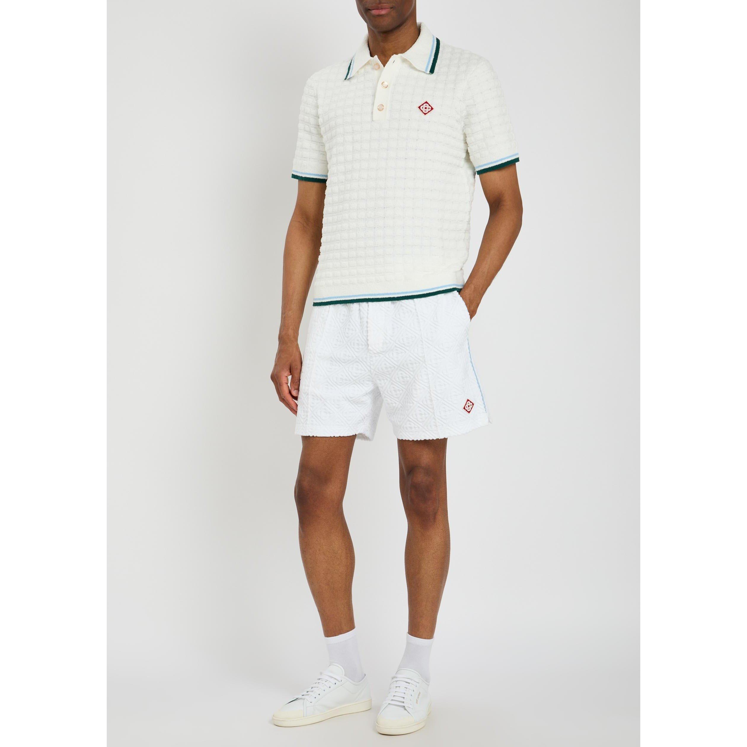 WHITE - Casablanca - CASA BOUCLE SHORT SLEEVE POLO - 5
