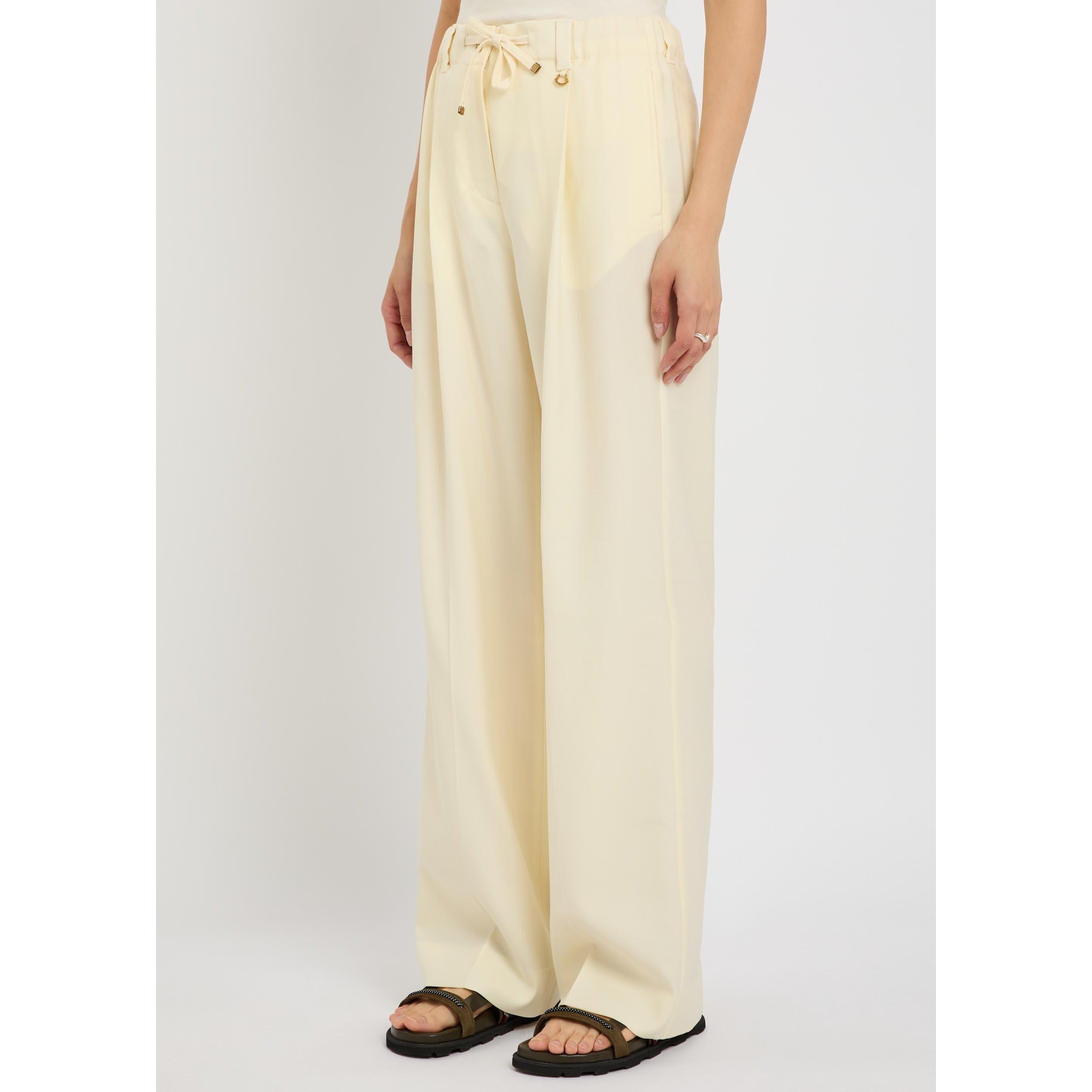 CREAM - Moncler - Women's Wool Straight-Leg Trousers - 2