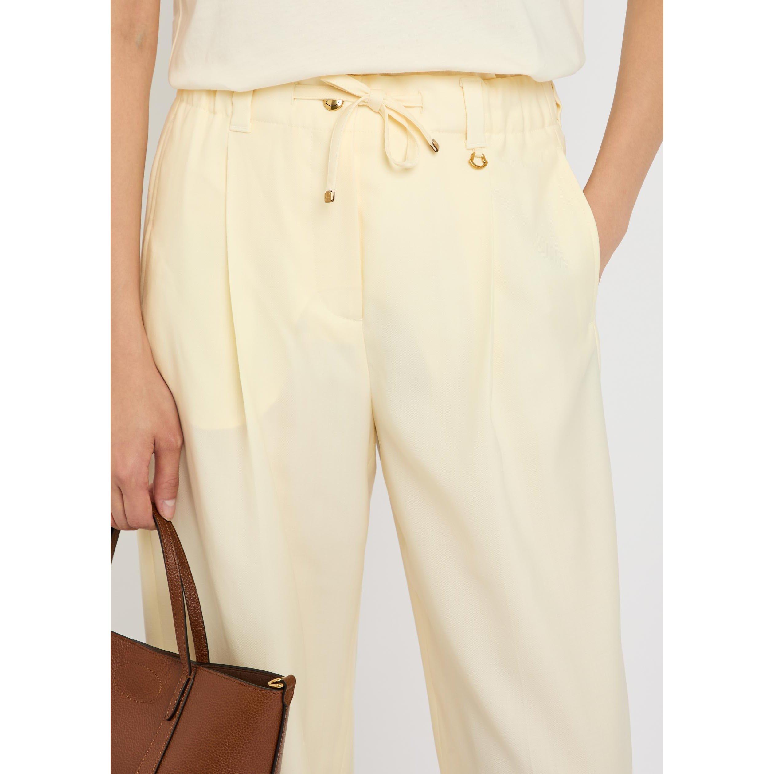 CREAM - Moncler - Women's Wool Straight-Leg Trousers - 4