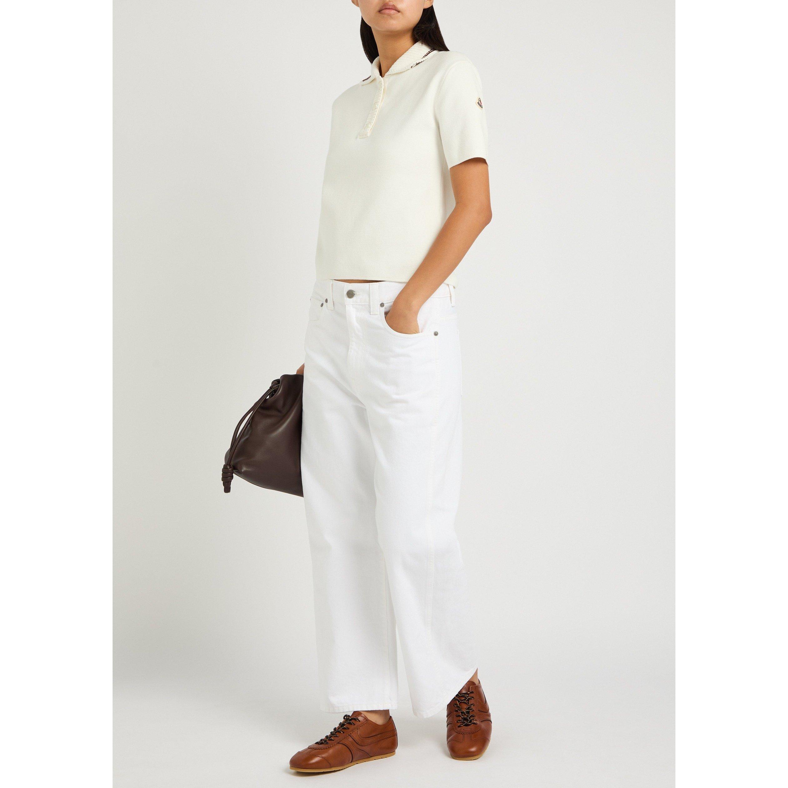 Moncler | Women's Short-Sleeve Cotton Slim-Fit Polo Shirt | Flannels