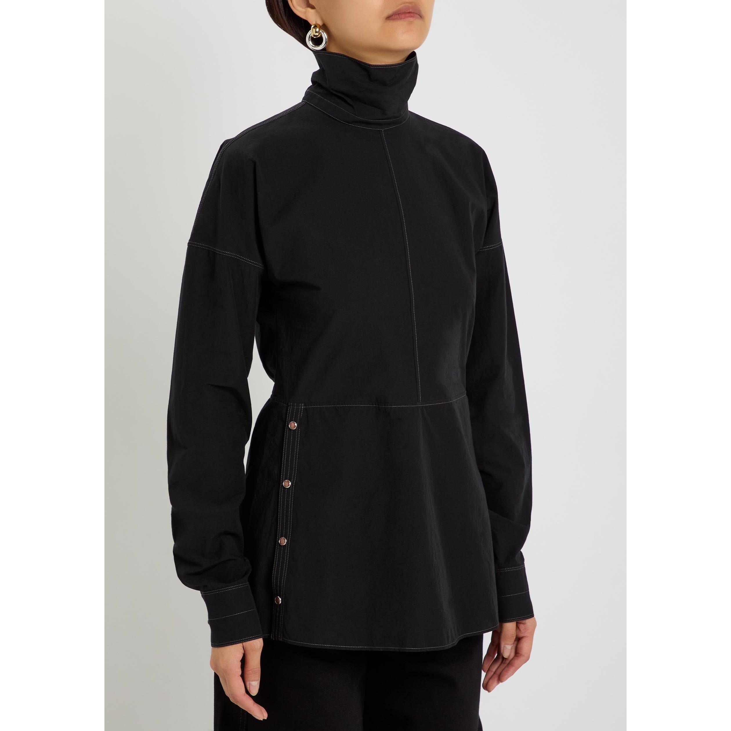BLACK - Lemaire - Women's Plastron Cotton Long-Sleeve Blouse - 2