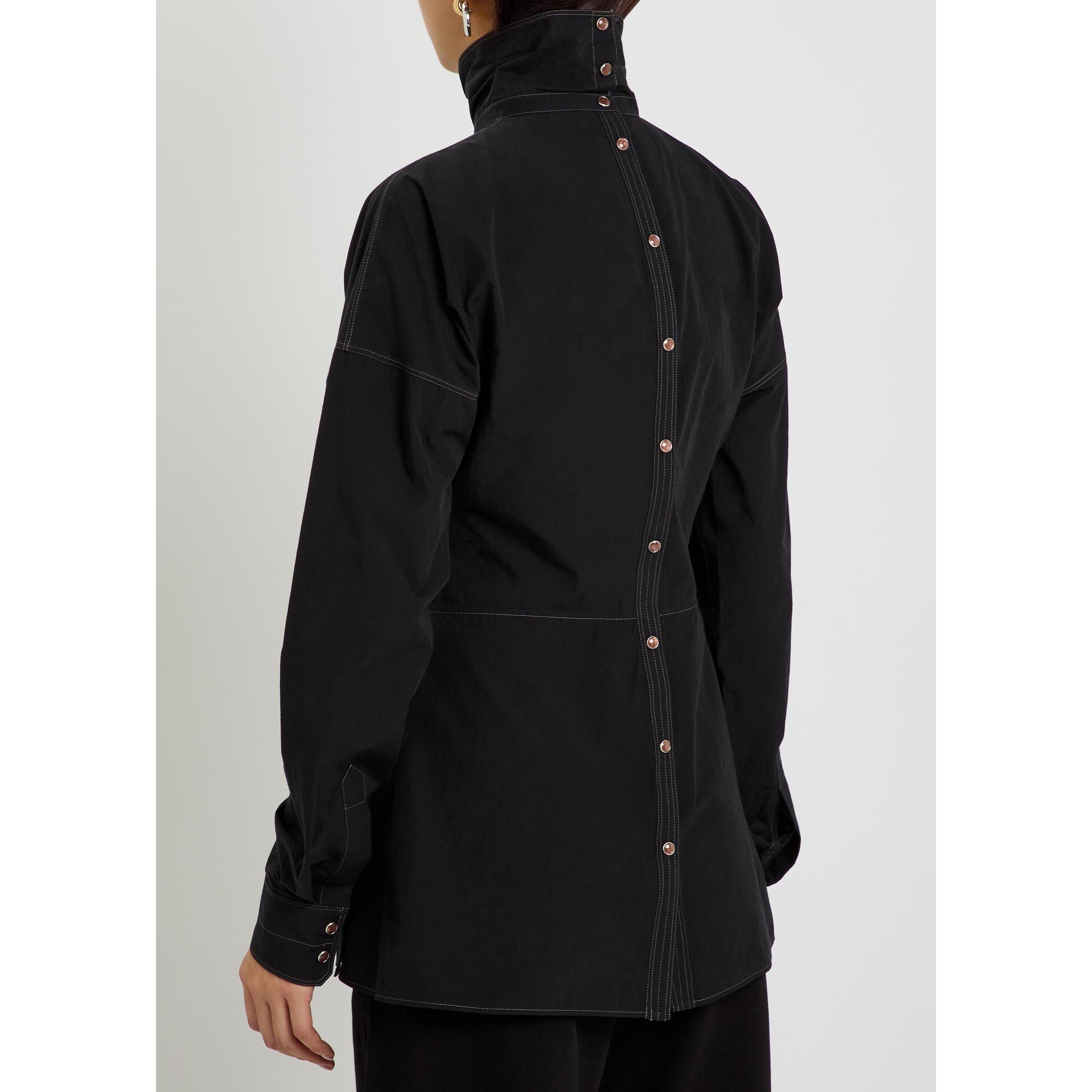 BLACK - Lemaire - Women's Plastron Cotton Long-Sleeve Blouse - 3