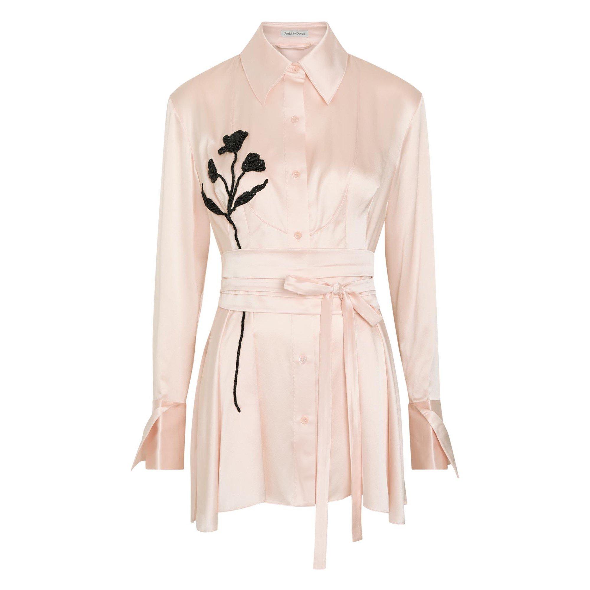 LIGHT PINK - Patrick McDowell - HONOR SHIRT WITH EMBROIDERED T - 1