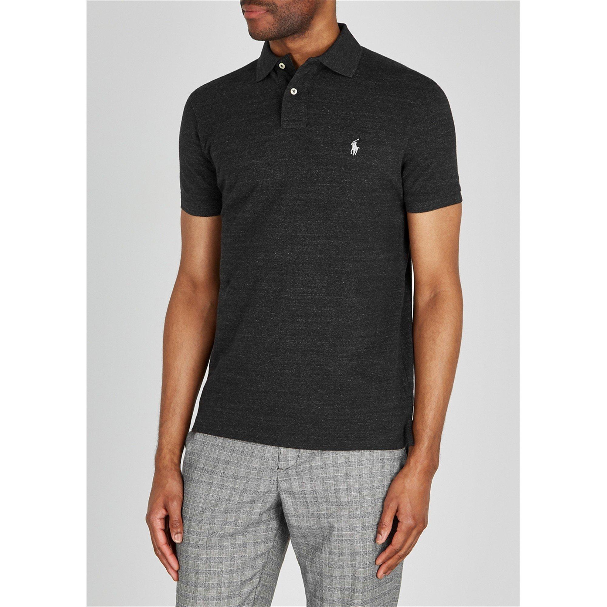 DARK GREY - Polo Ralph Lauren - Men's Cotton Slim-Fit Short-Sleeve Polo - 2