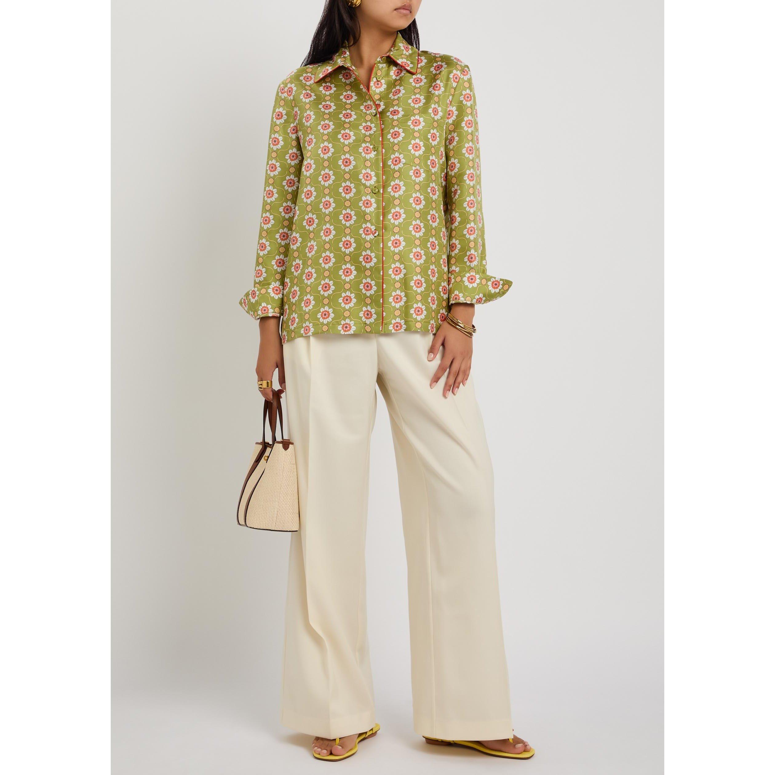 BEIGE - La DoubleJ - Women's Boy Silk Long-Sleeve Blouse - 5