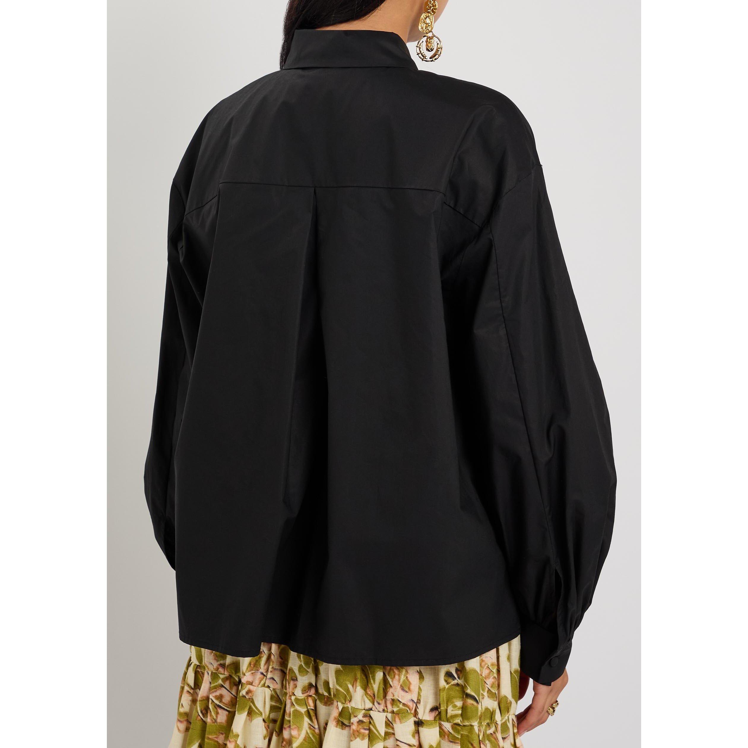 BLACK - La DoubleJ - Women's Poet Oversized-Fit Cotton Blouse - 3