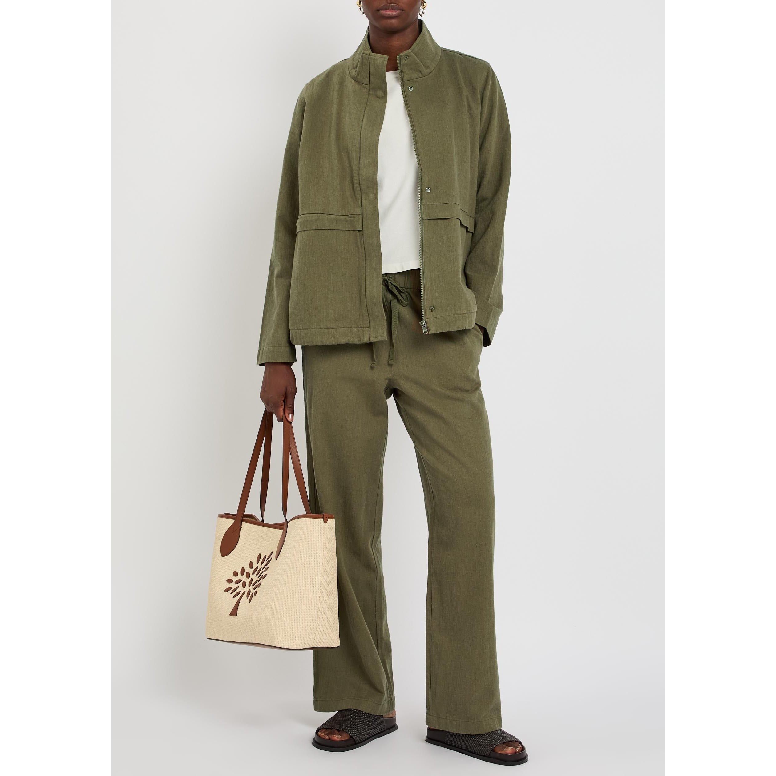 OLIVE - Eileen Fisher - Women's Cotton-Linen Relaxed-Fit Straight Leg Trousers - 5