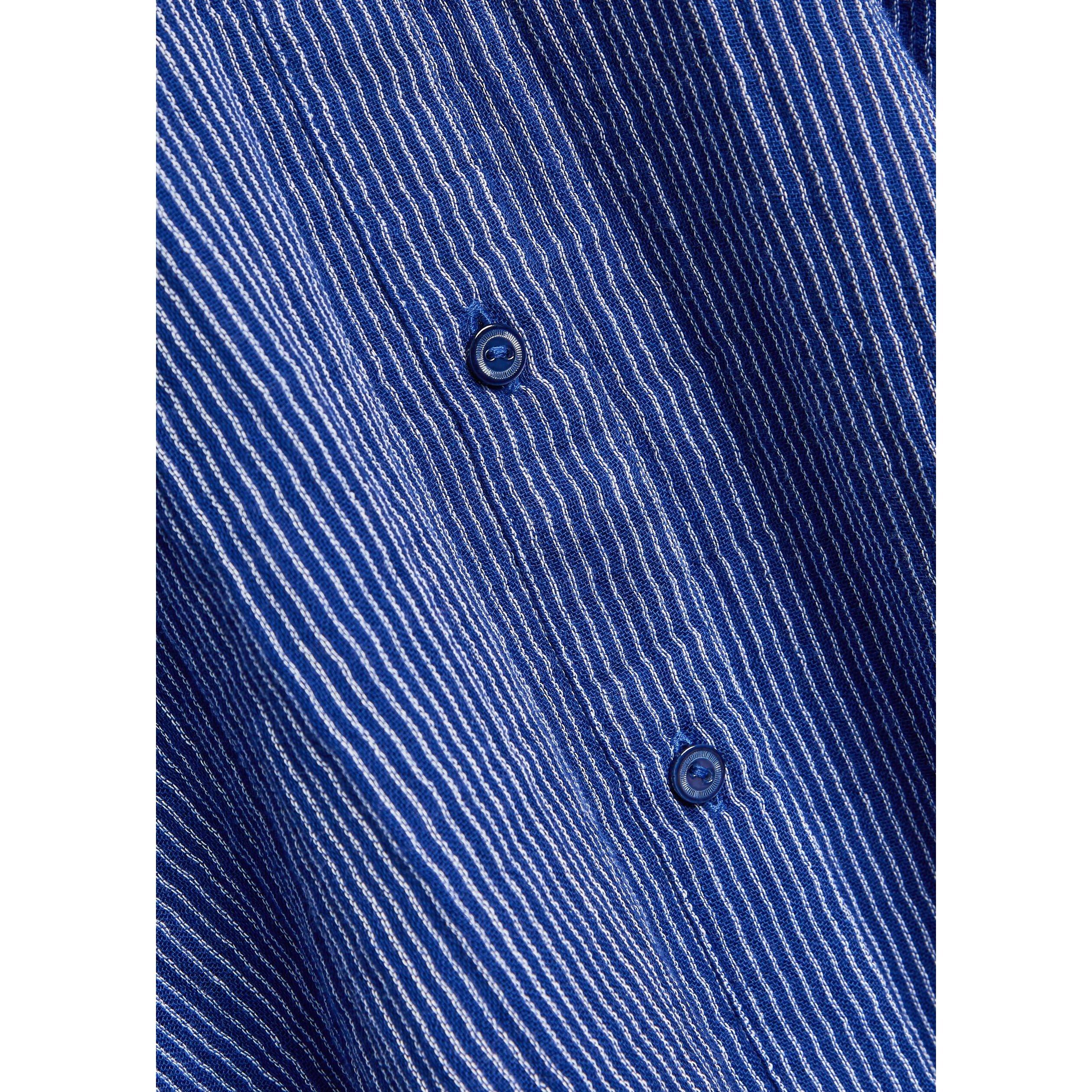 NAVY - Eileen Fisher - S MANDARIN COLLAR CUT-AWAY SHO - 4