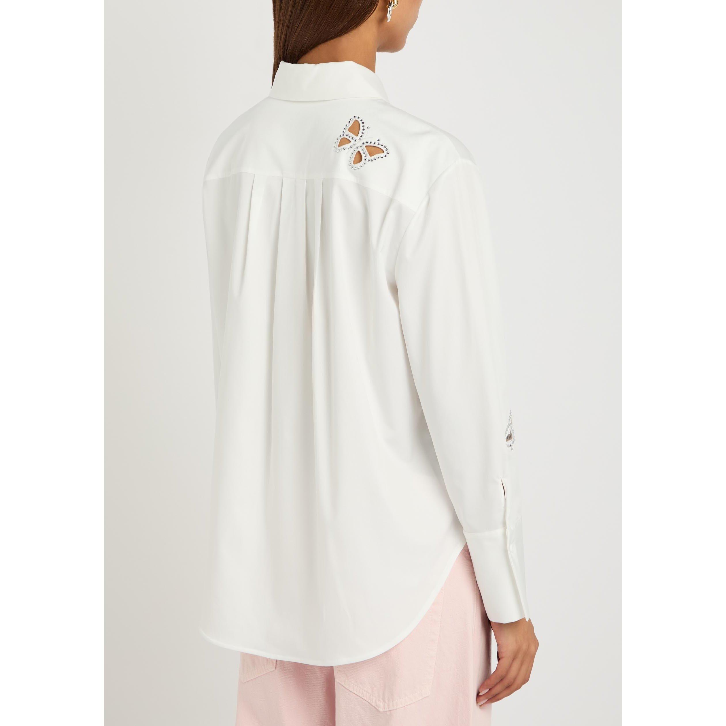 WHITE AND OTHER - Alice And Olivia - SB Finely Embell Buttondown - 3