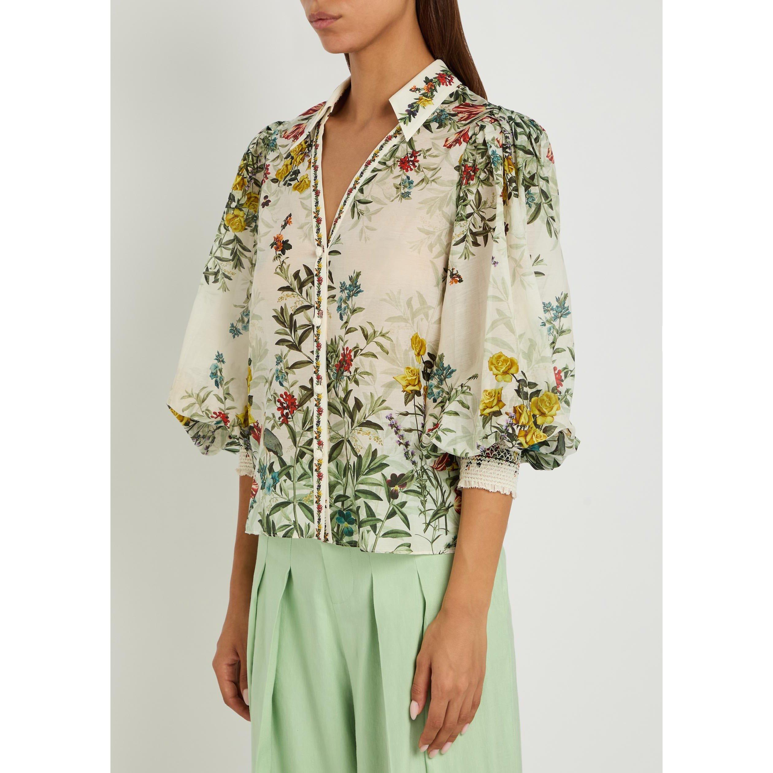 WHITE AND OTHER - Alice And Olivia - Women's Charis Cropped Cotton Blouse - 2
