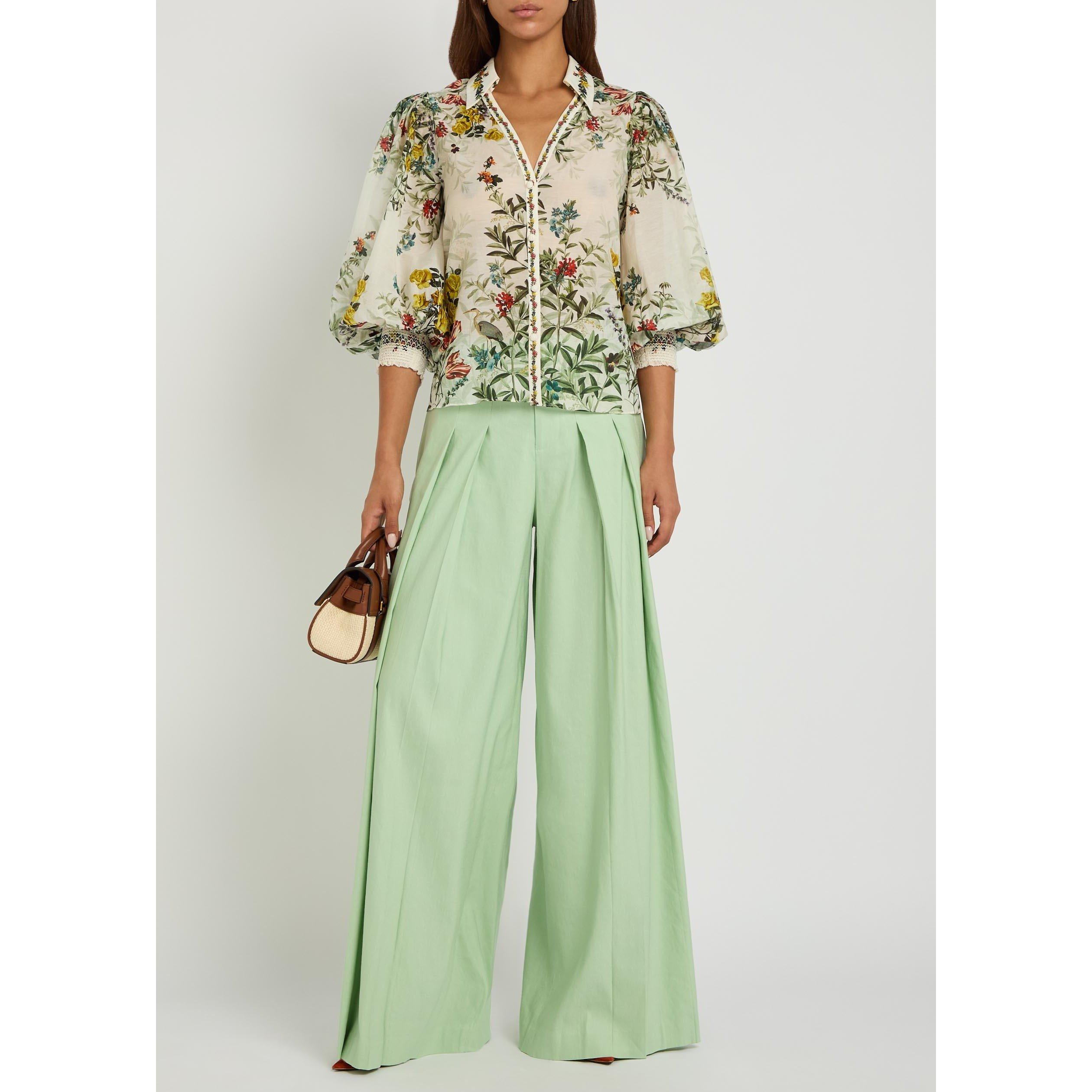 WHITE AND OTHER - Alice And Olivia - Women's Charis Cropped Cotton Blouse - 5