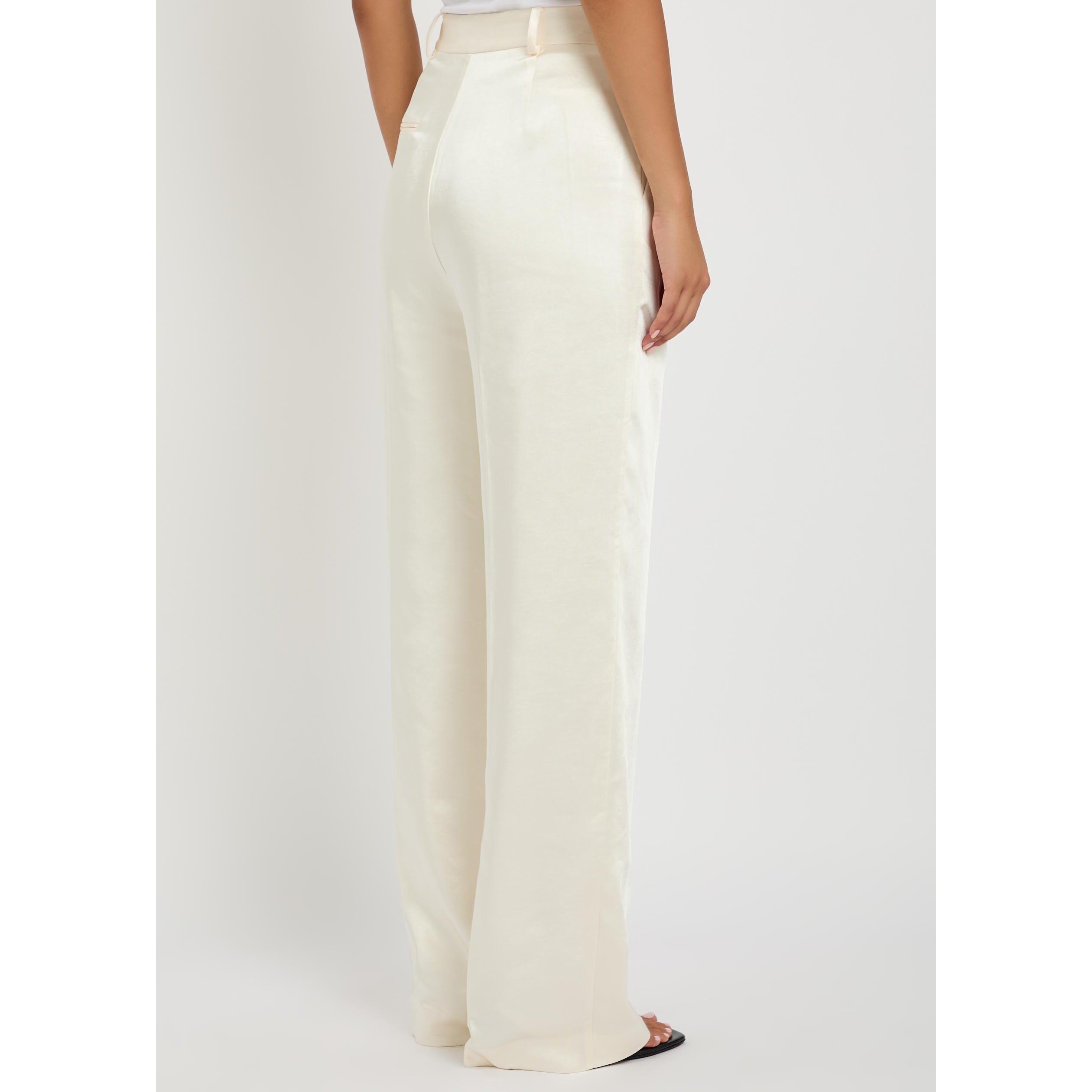 CREAM - Self Portrait - Women's High-Waisted Straight Leg Trousers - 3