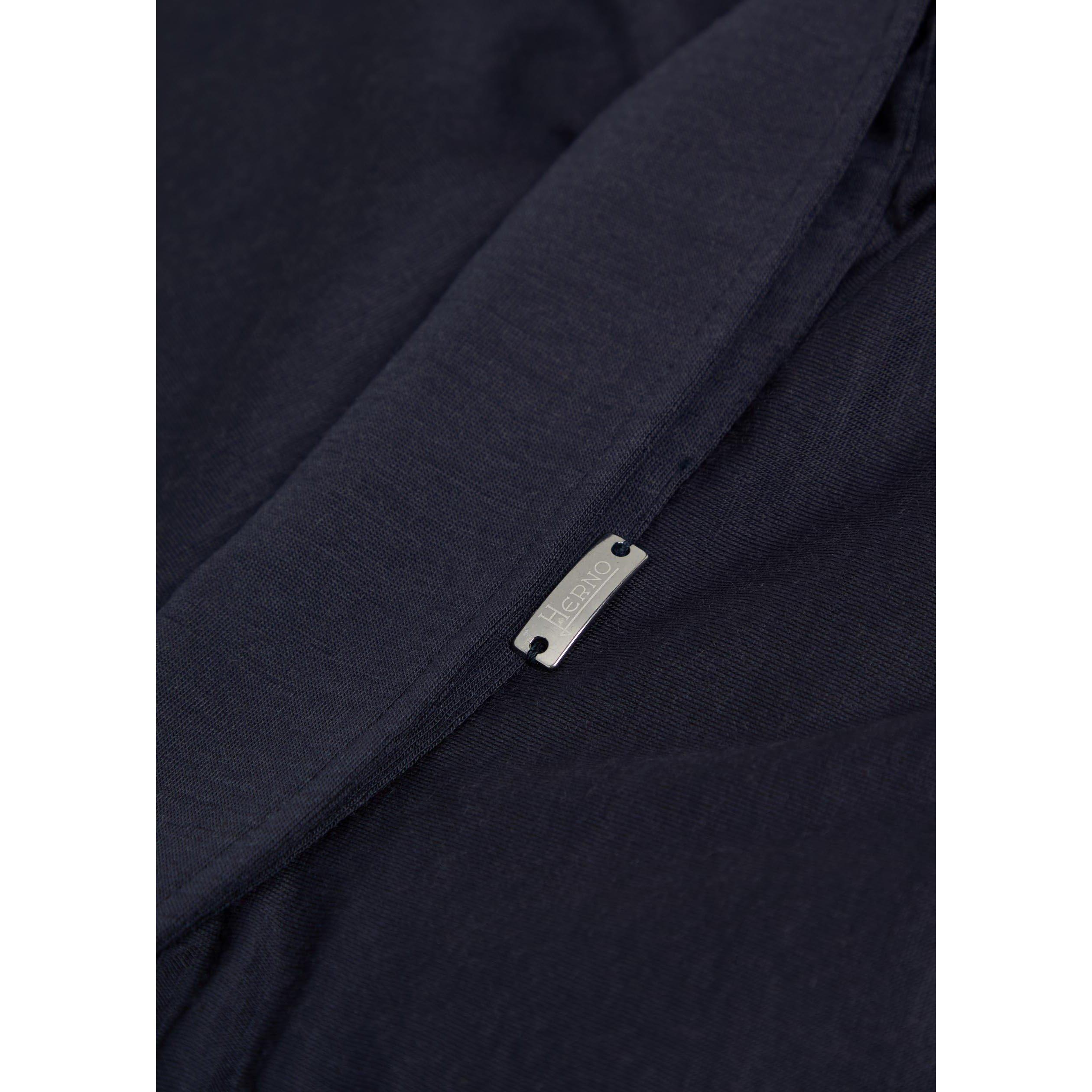 NAVY - Herno - Men's Long-Sleeve Wool Polo Shirt - 4
