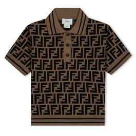 Fendi Ff Knit Polo Shirt Juniors
