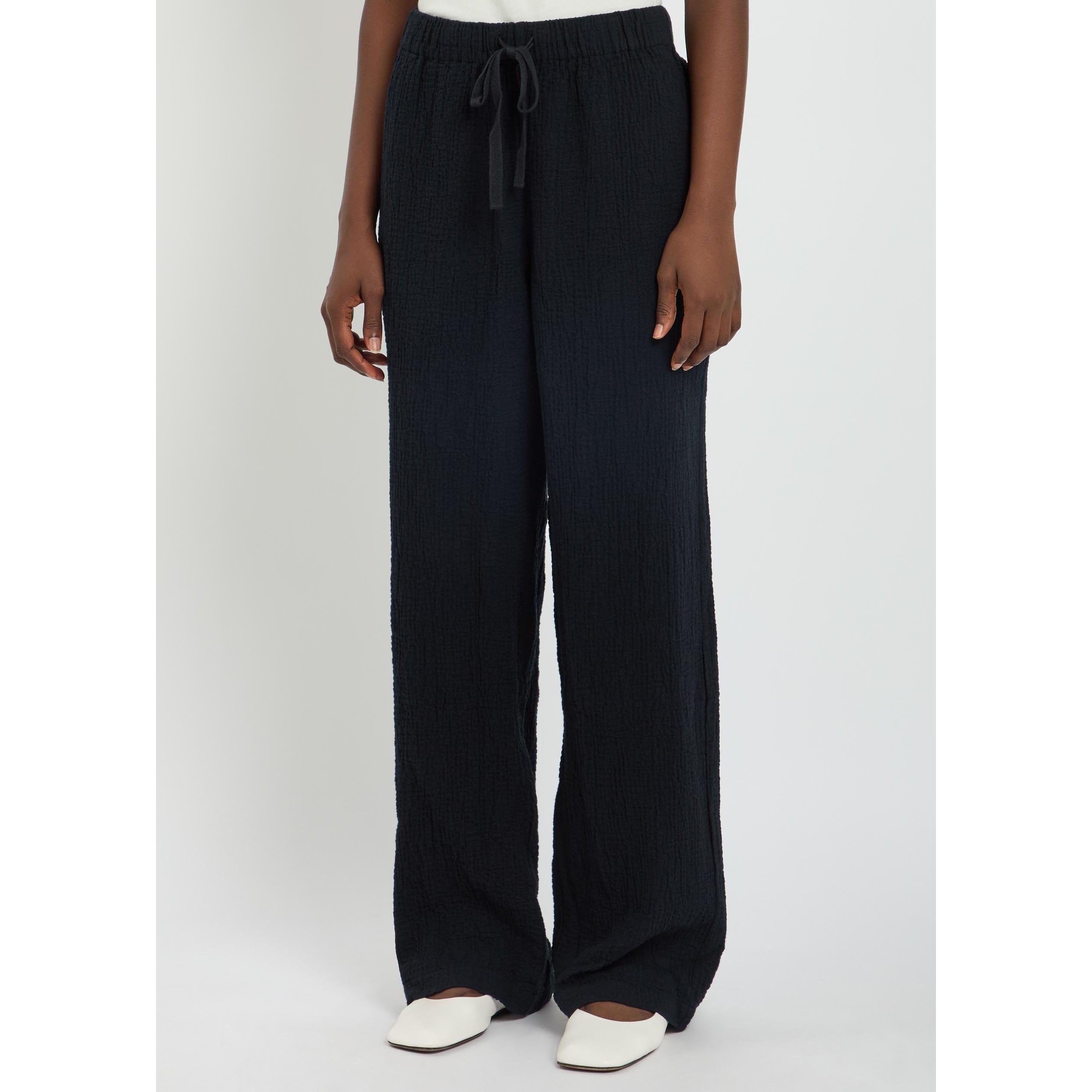 BLACK - Eileen Fisher - Women's Cotton Straight Leg Trousers - 2