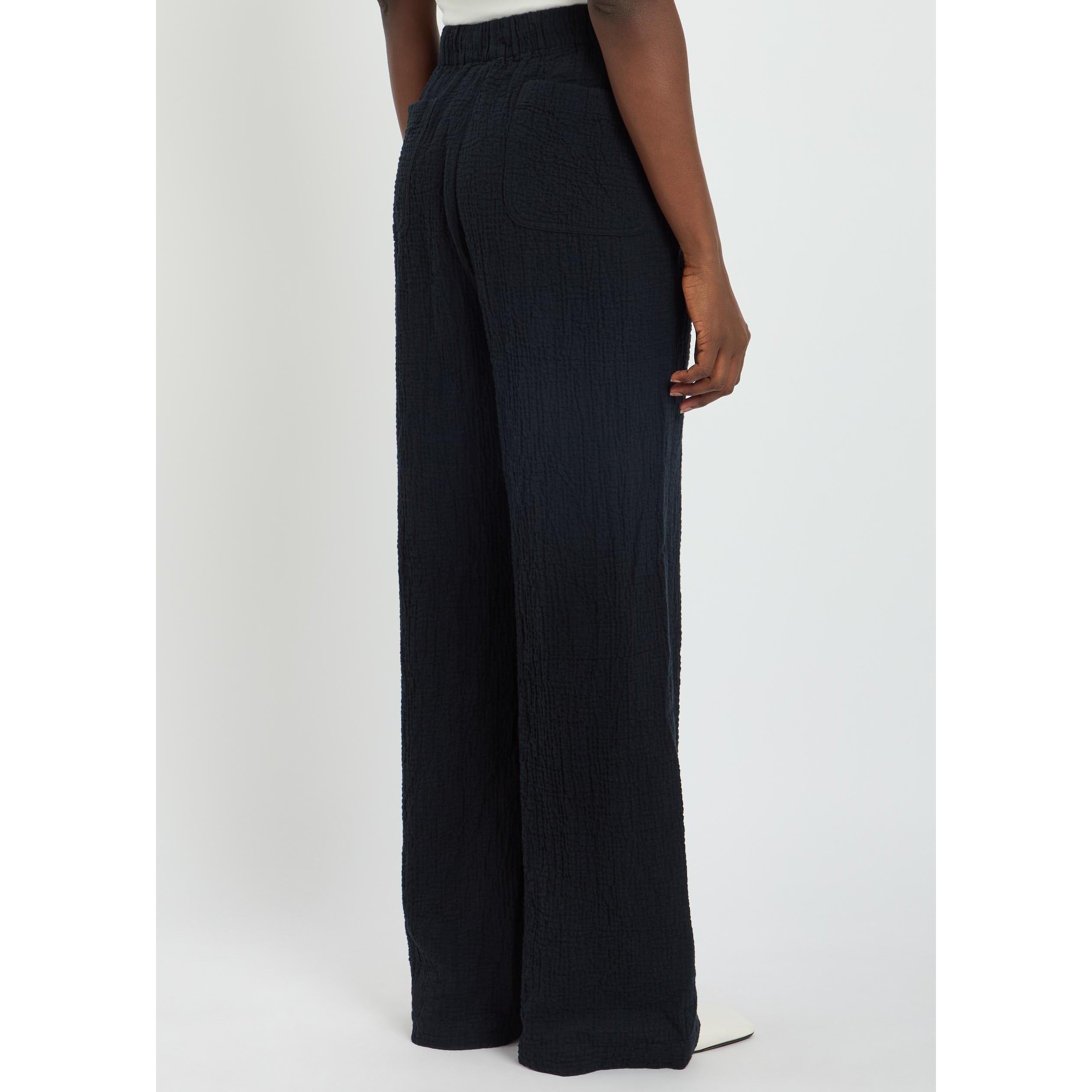 BLACK - Eileen Fisher - Women's Cotton Straight Leg Trousers - 3