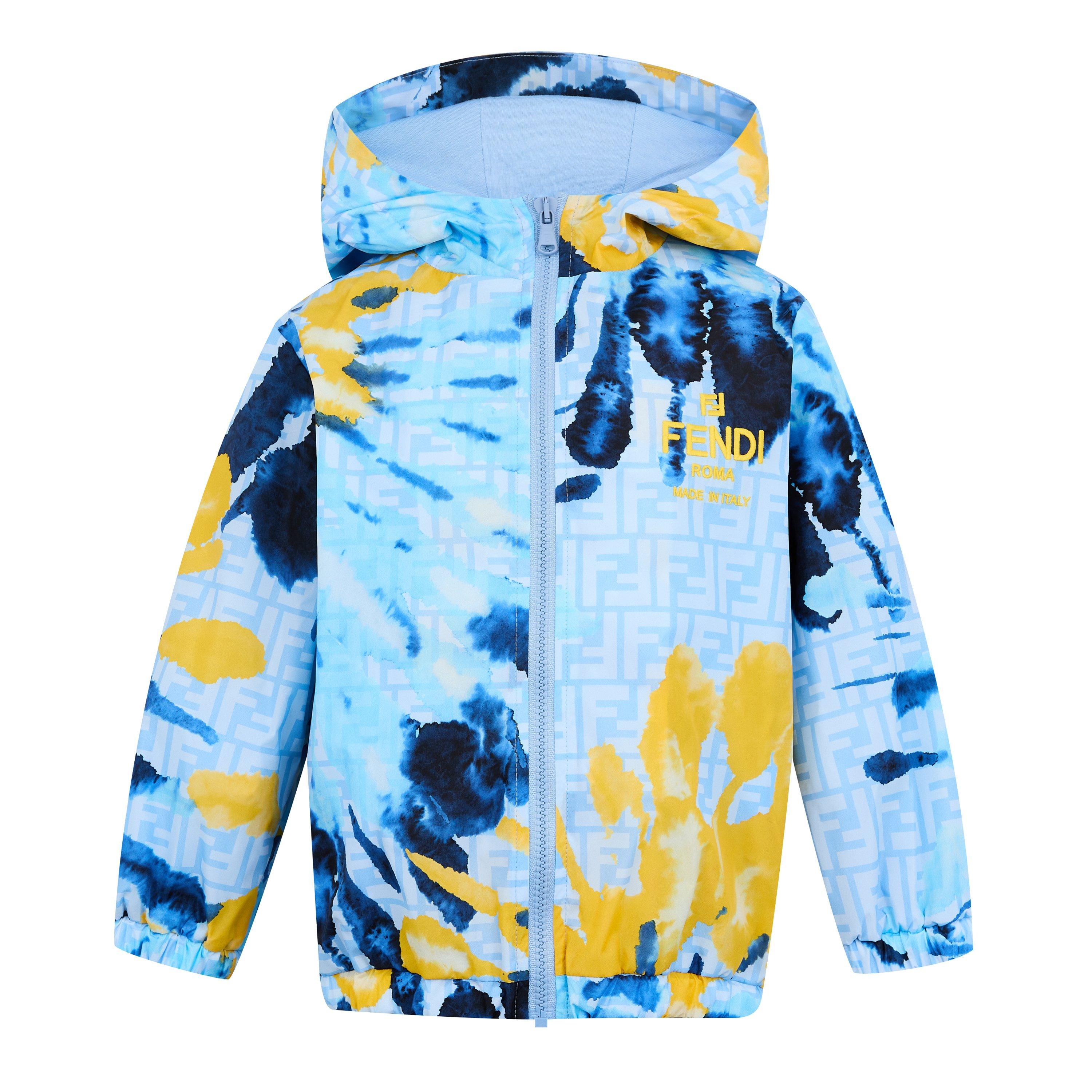Casper F11H1 - Fendi - Unisex Kids Tie Dye Hooded Long Sleeve Rain Anorak - 1