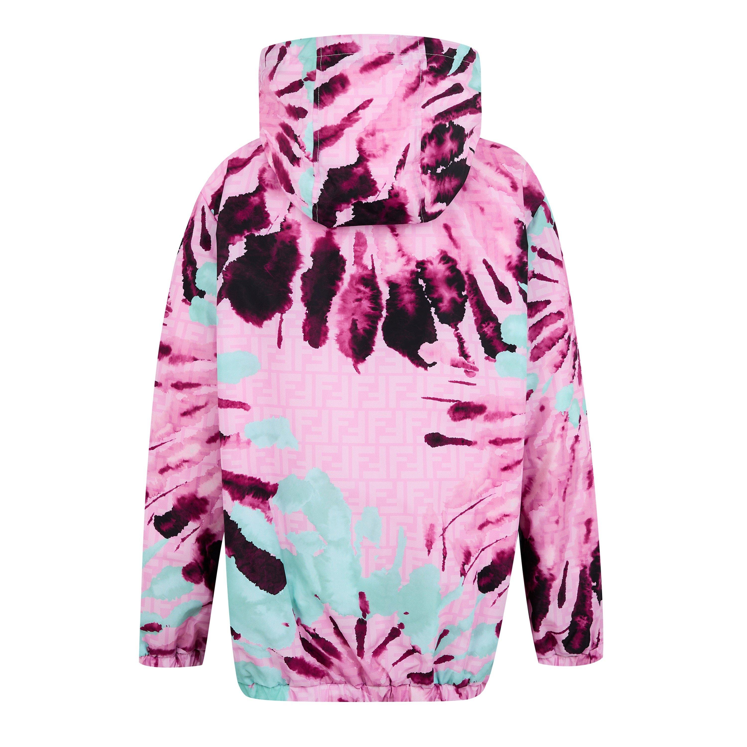 Pink F0QE5 - Fendi - Unisex Kids Tie Dye Hooded Long Sleeve Rain Anorak - 2