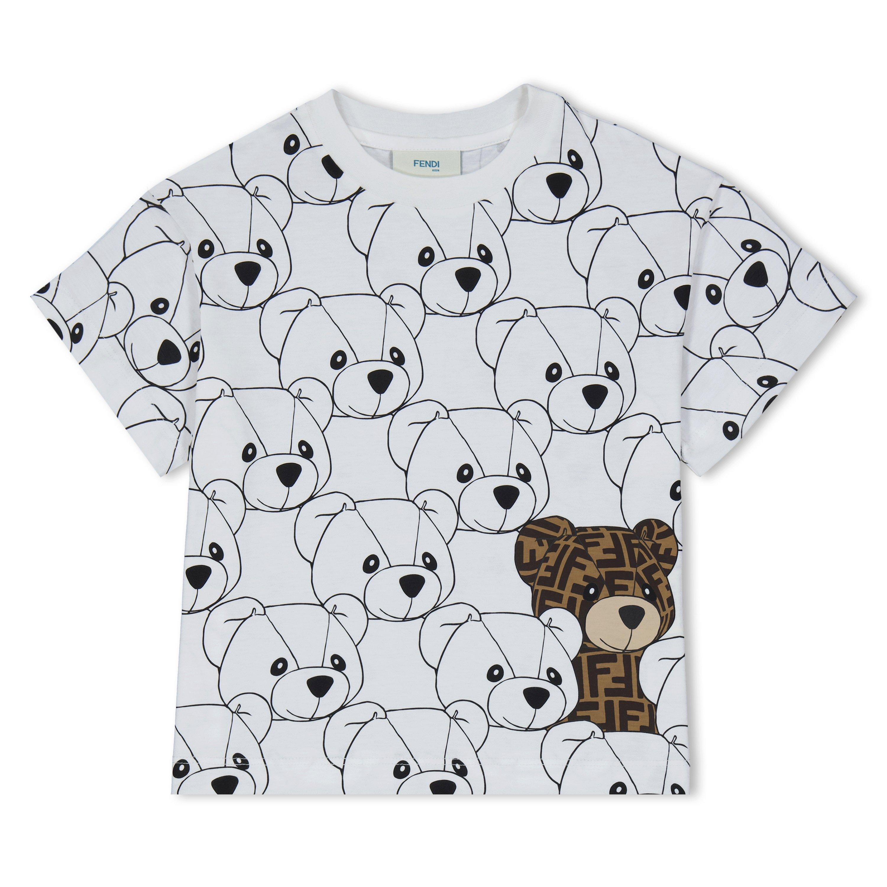 Fendi Ff Bear T-Shirt Juniors - White F0TU9 - Size 12Y