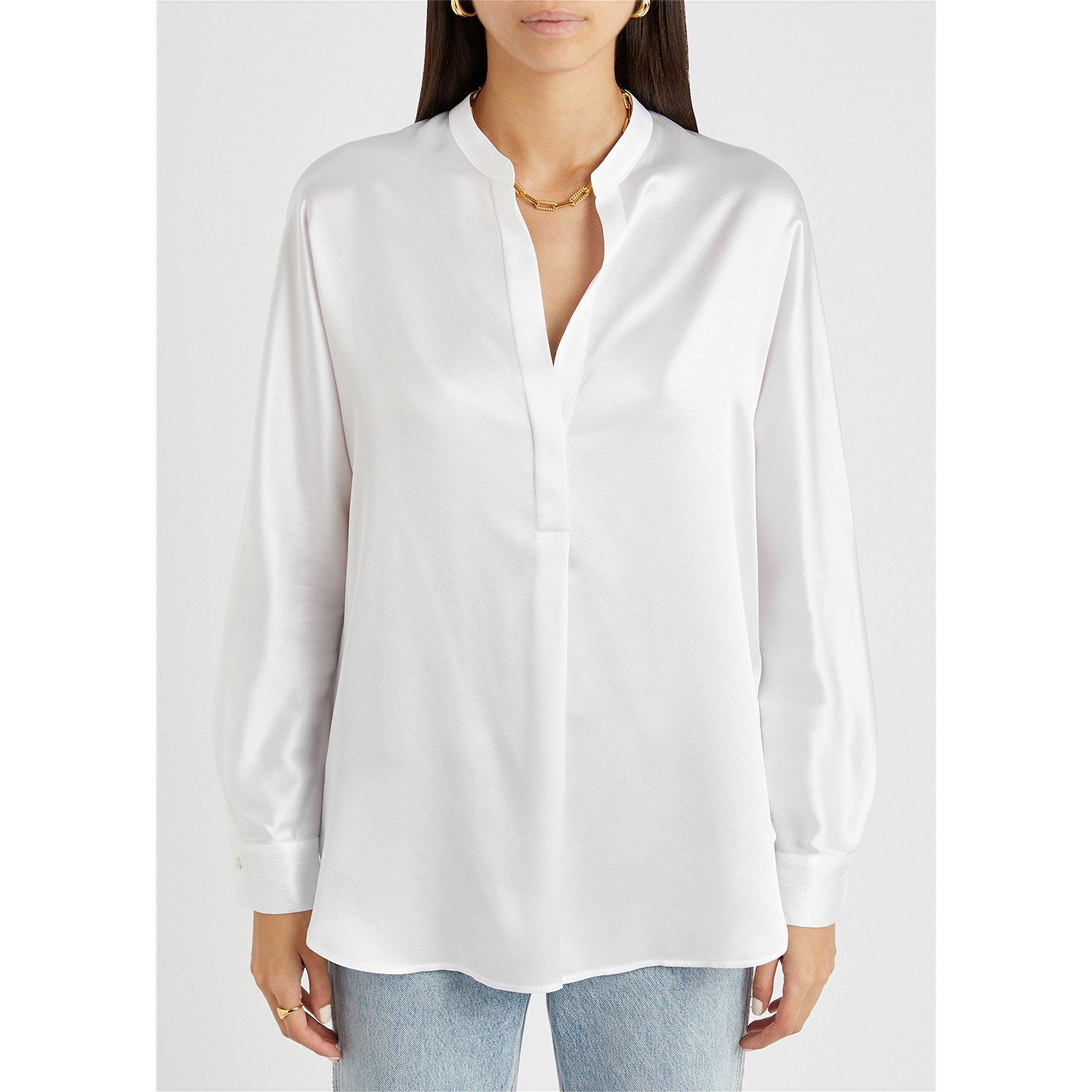 WHITE - Vince - B BAND COLLAR BLOUSE - 2