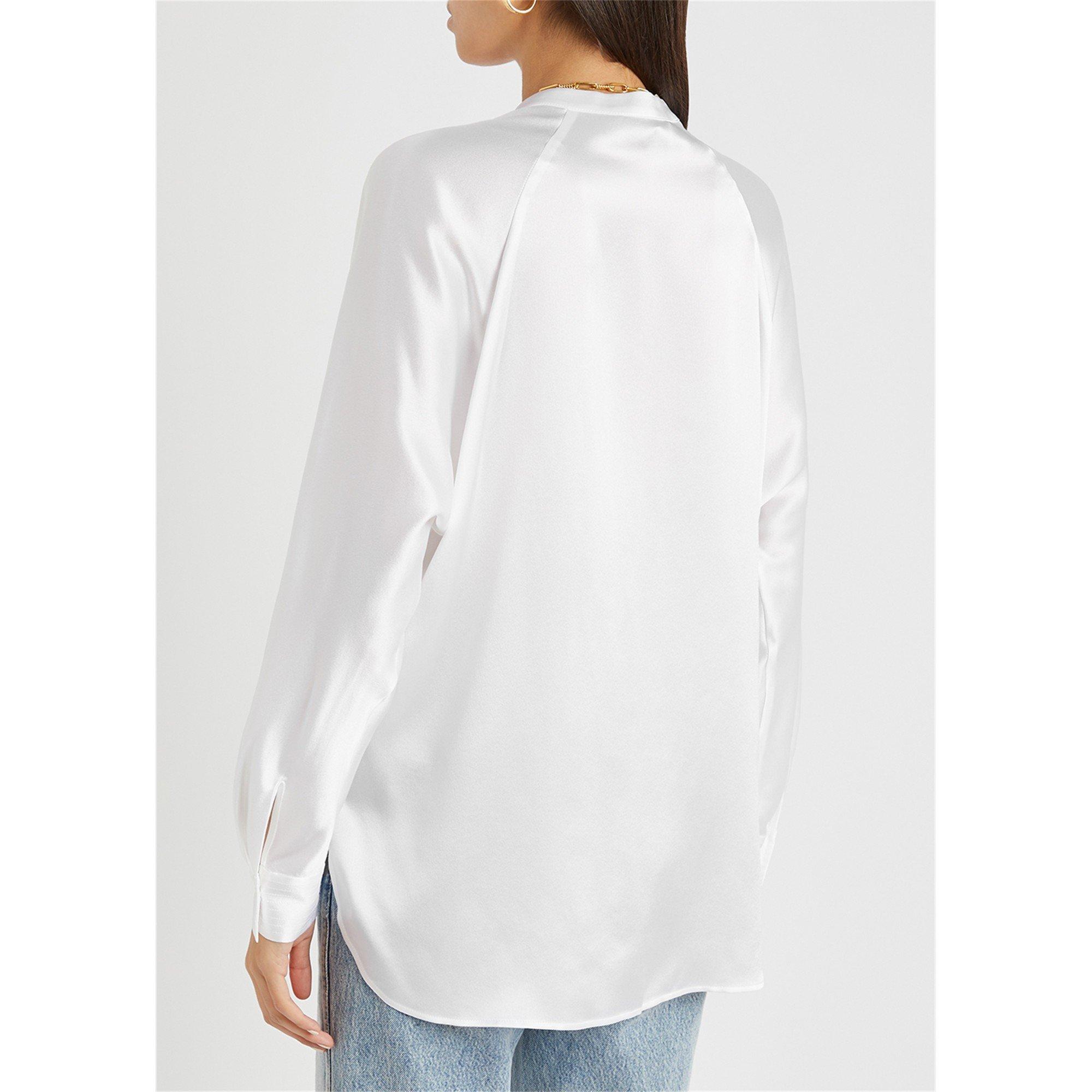 WHITE - Vince - B BAND COLLAR BLOUSE - 3