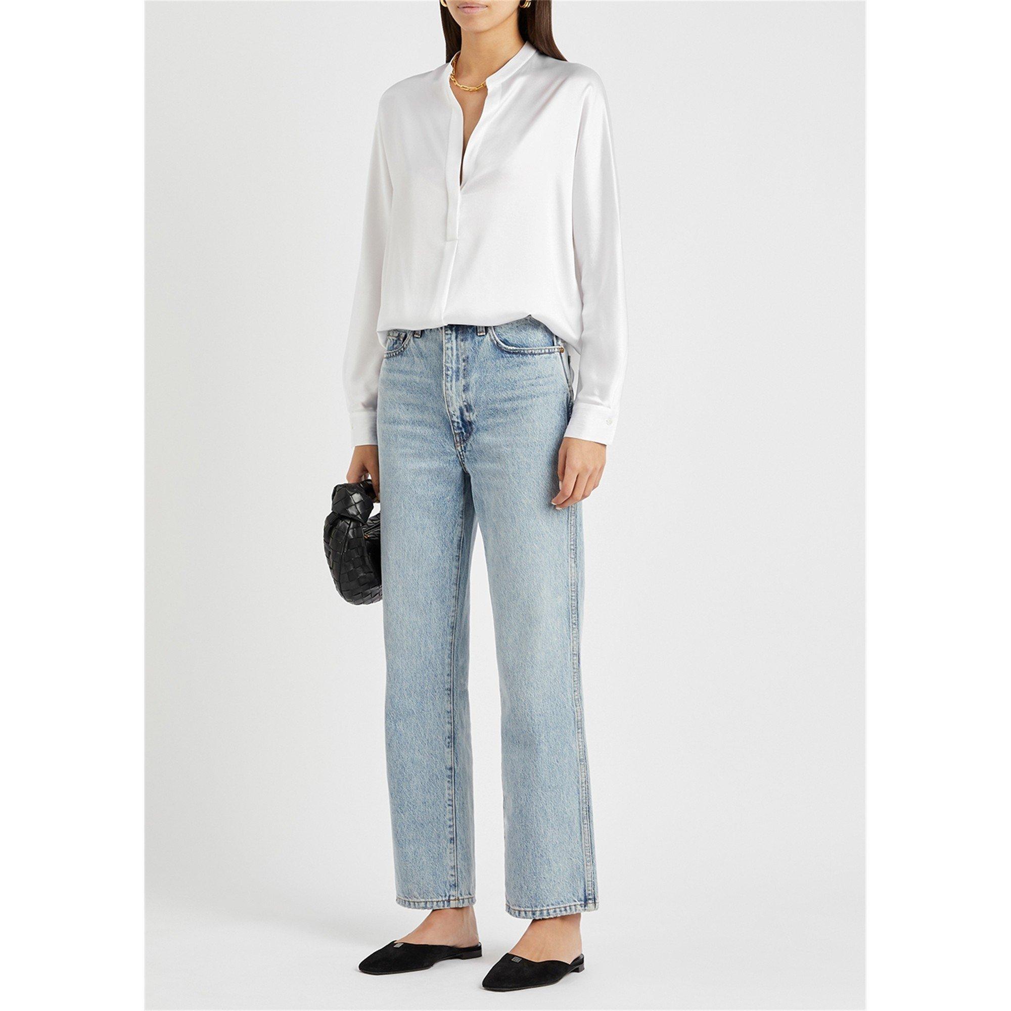 WHITE - Vince - B BAND COLLAR BLOUSE - 5
