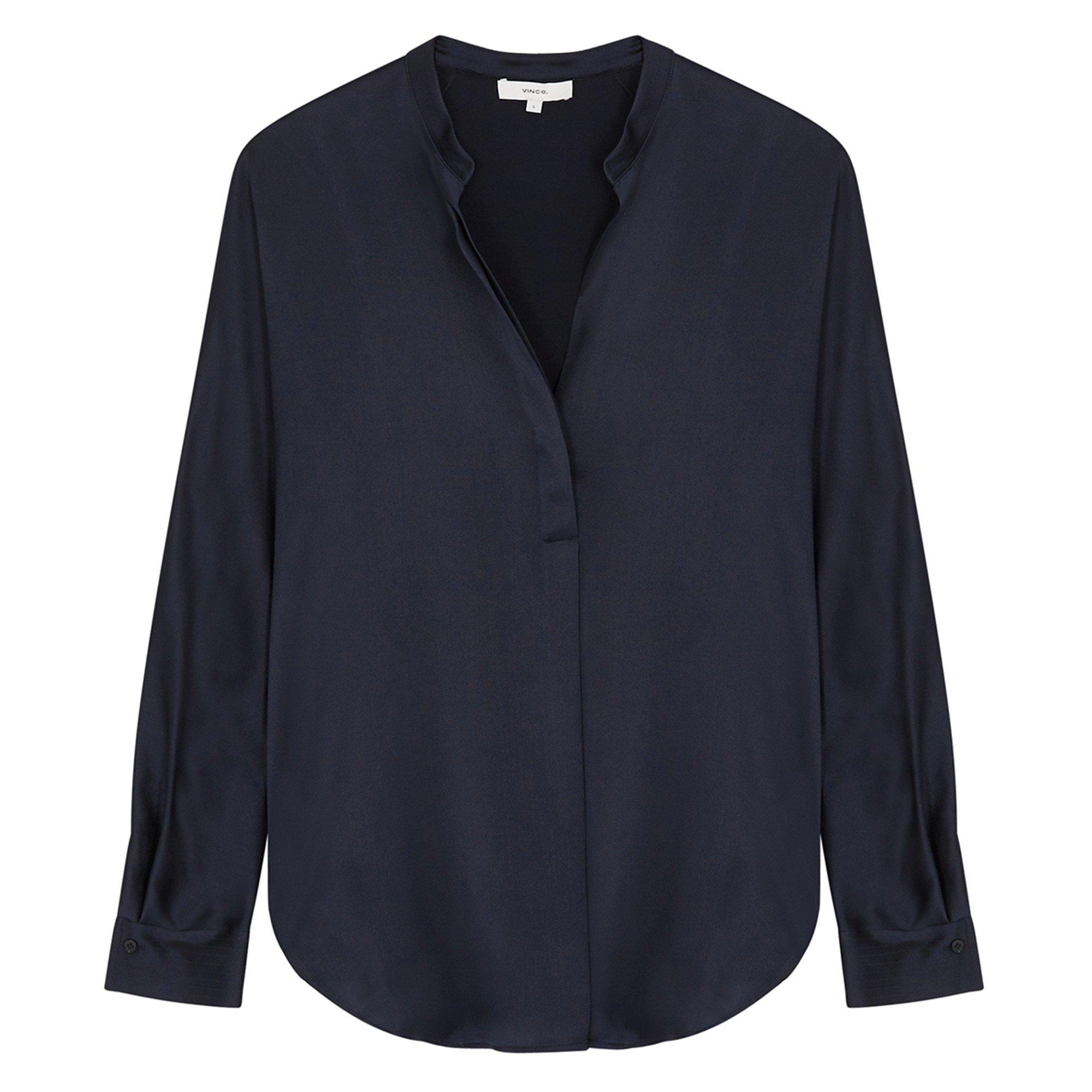 Vince B BAND COLLAR BLOUSE