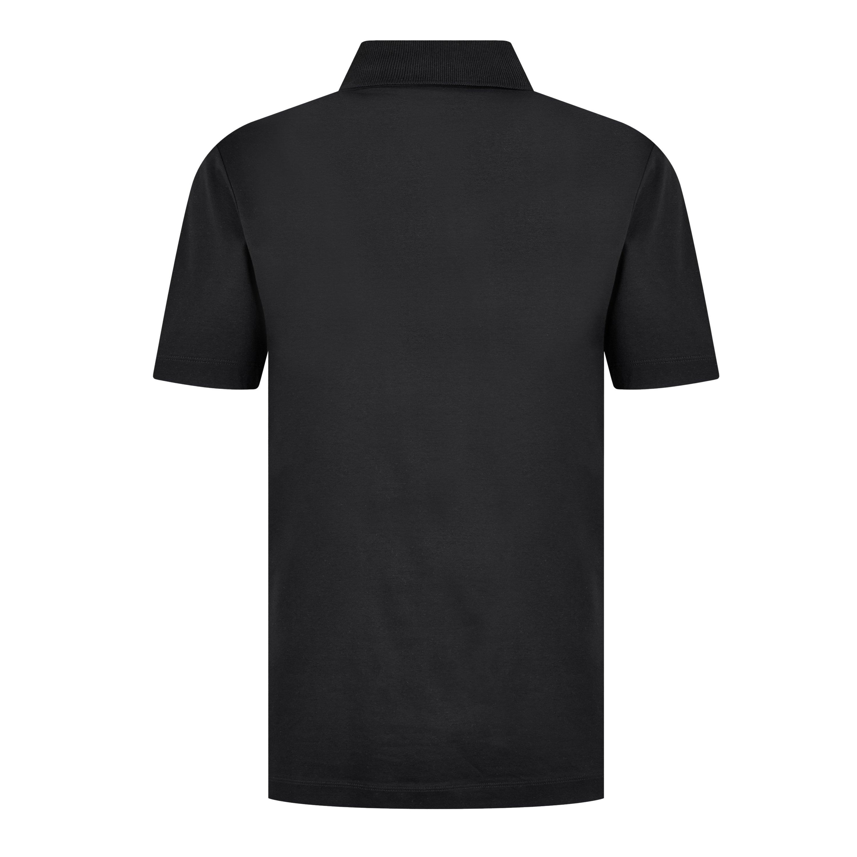 Black 001 - Boss - Men's Black Cotton Short Sleeve Polo Shirt - 2