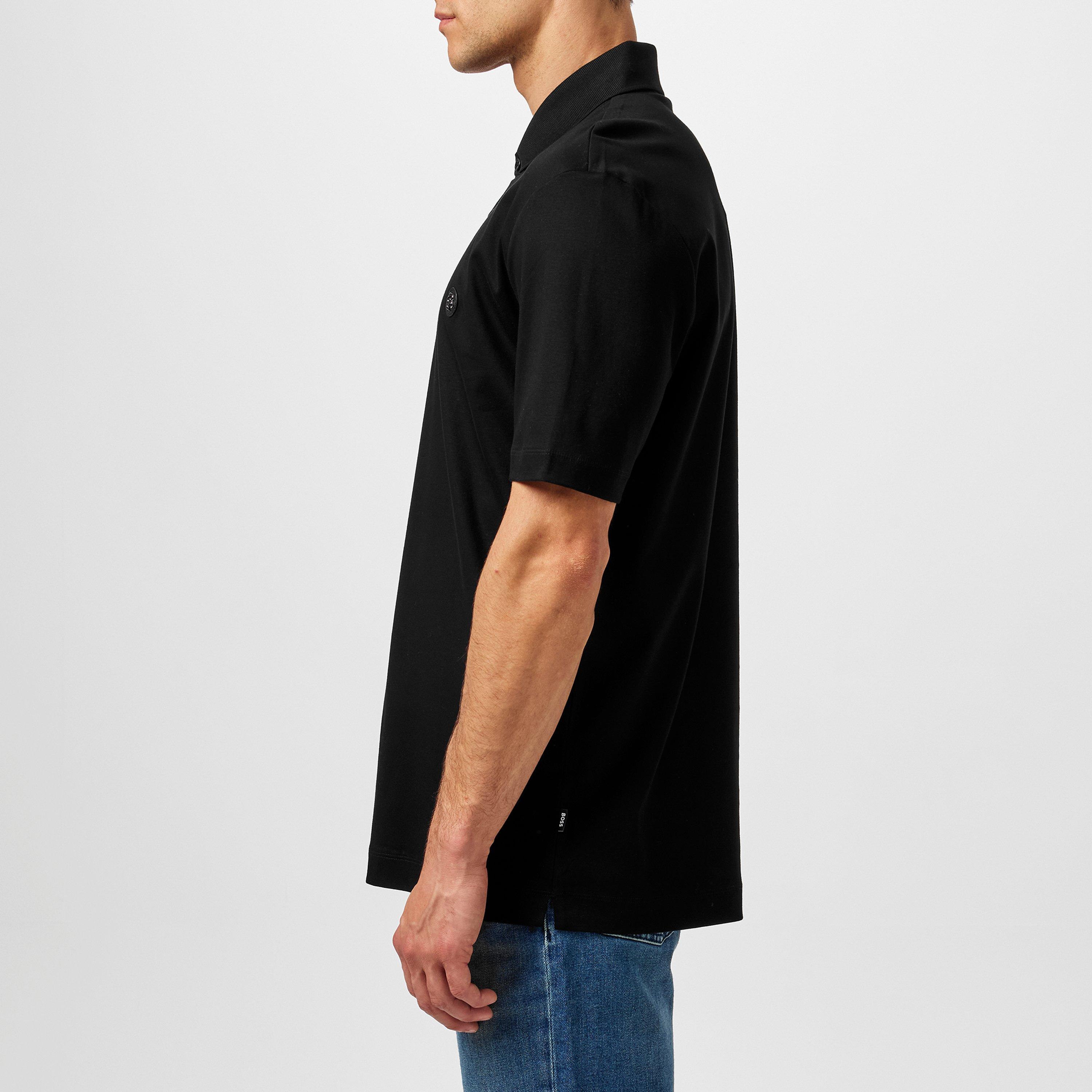 Black 001 - Boss - Men's Black Cotton Short Sleeve Polo Shirt - 6