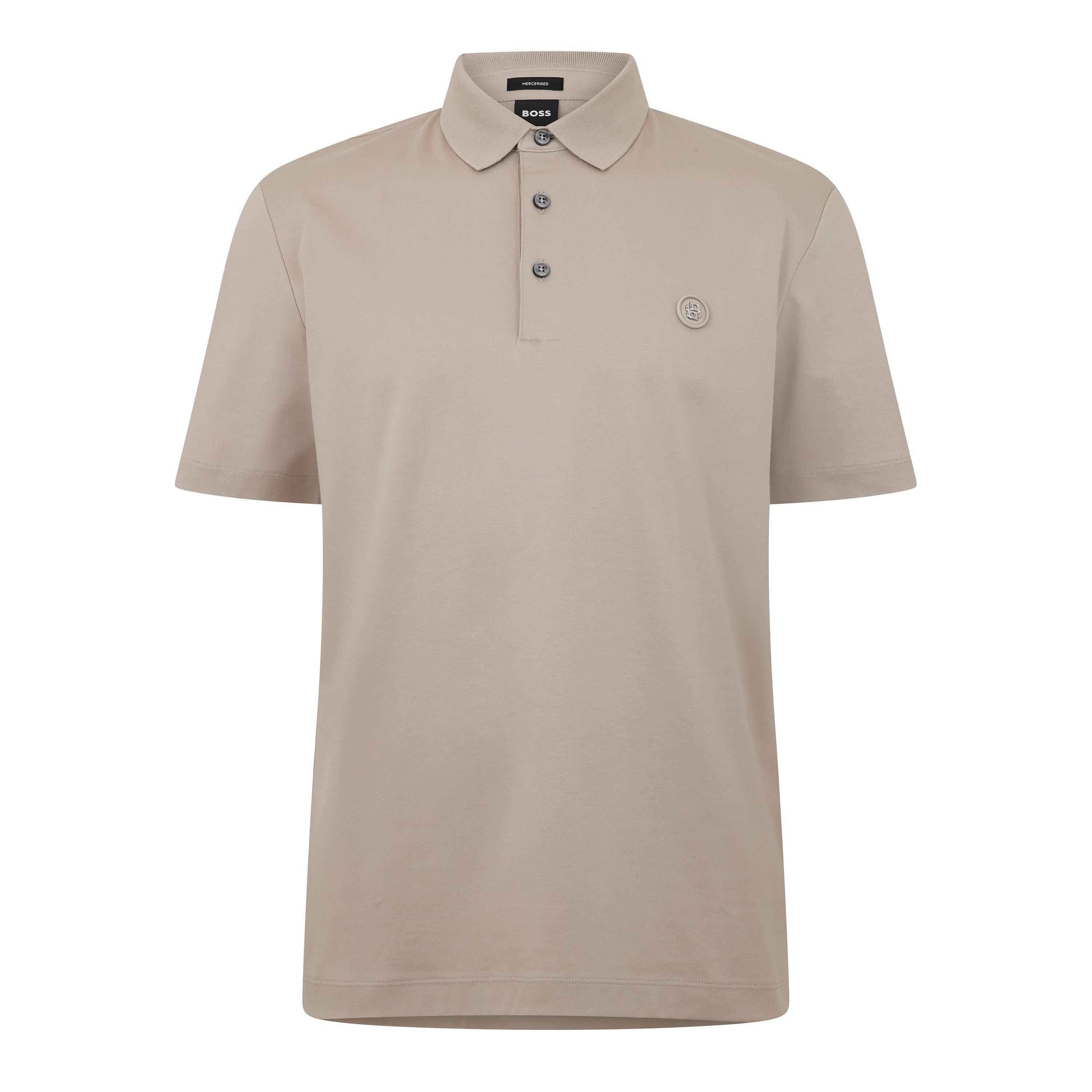 Boss Mens BOSS BLACK Parris Polo Signature Monogram Shirt - Beige 286 - Size 2X Large